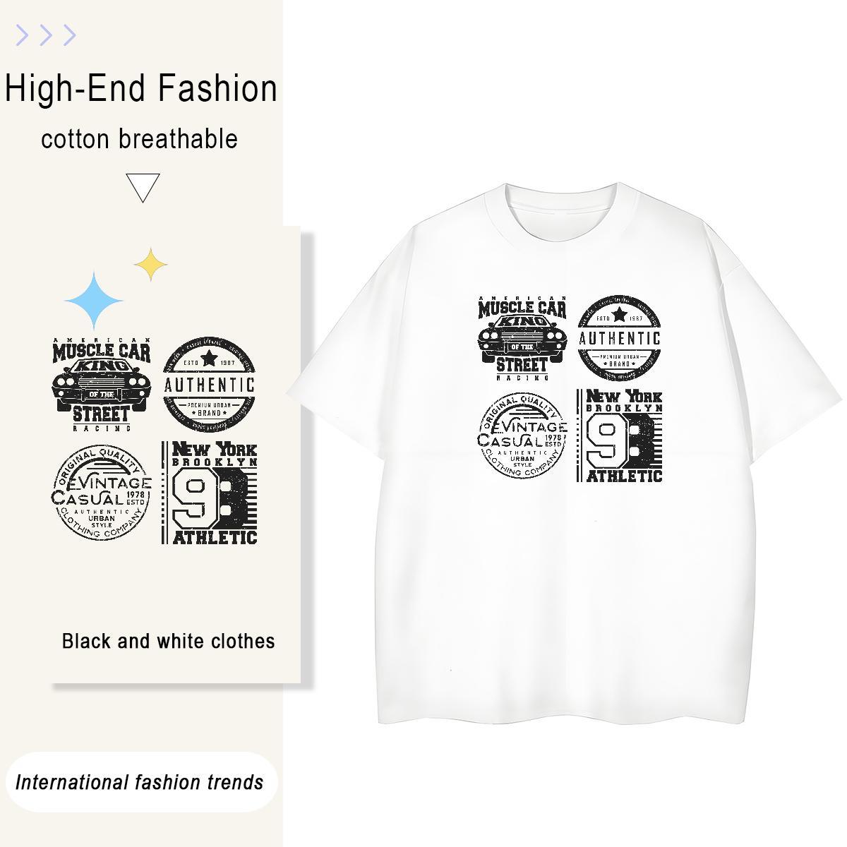 5A Unisex Tshirts 100% Cotton 230g letter Beach T-Shirts Breathable Short Sleeve Custom Printed Tee Shirt