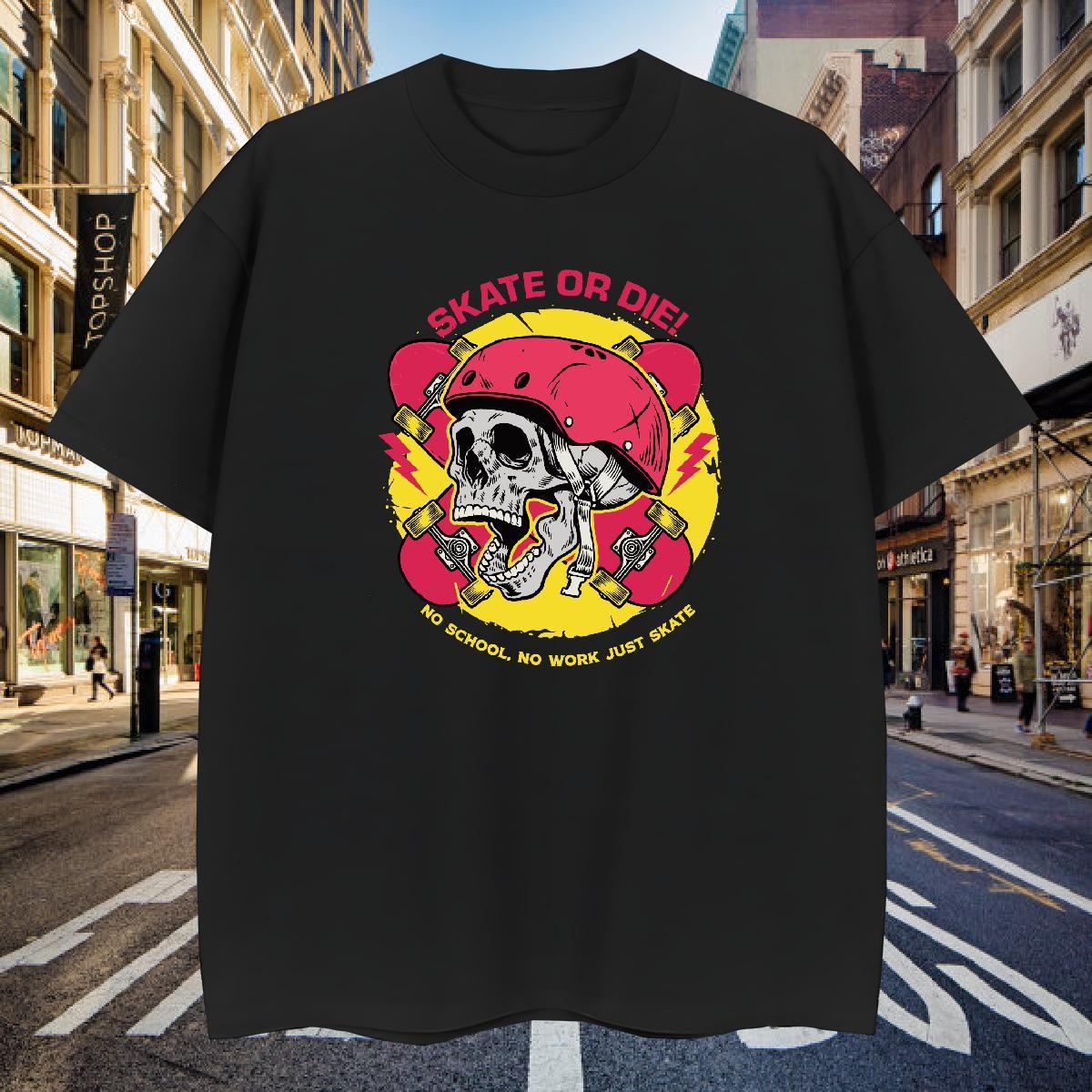 Wholesale T Shirt For Man 230g 100% Cotton skull Anime Printing Street Oversized Short Sleeve Soft Men Clothes T-Shirt New Top Tees