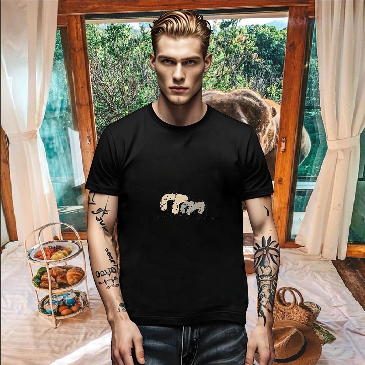 Designer Fashion Men Tshirts Elephant High Street Hip Hop 230g Cotton Polos O-Neck Short Sleeve Unisex Men T Shirts DIY Printed