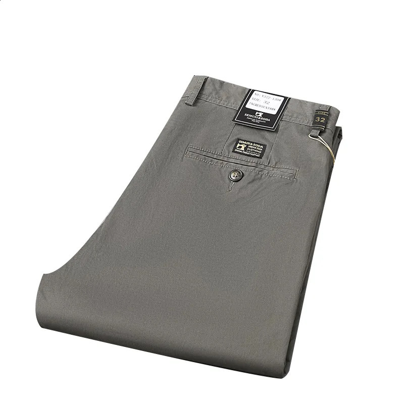 Smart Black Pants Men Clothing Business Office Cotton Straight Suit Pants Men Trousers Casual Flat Spring Autumn 240824