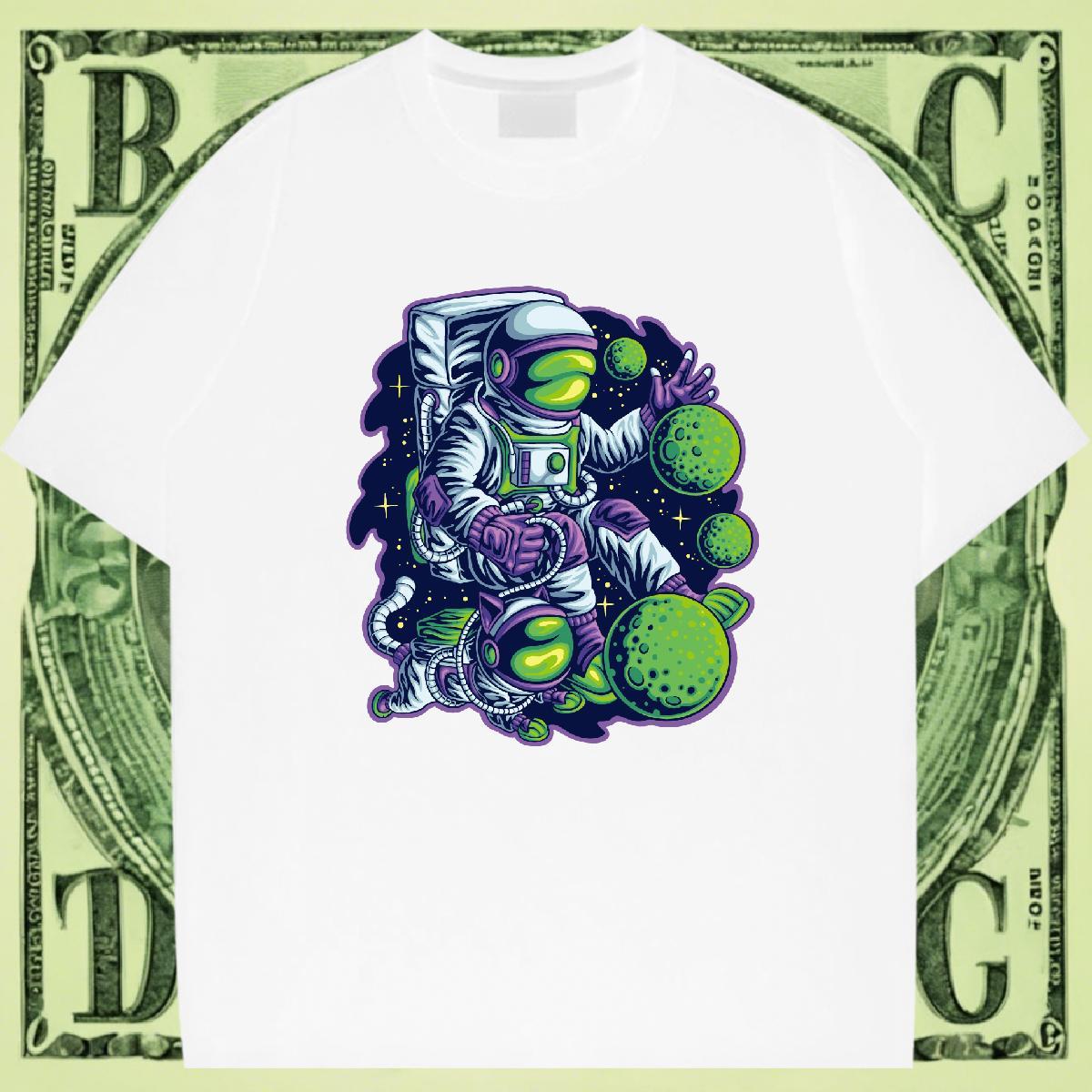 Popular Women Tshirts 230g 100% Cotton universe Street Wear T Shirts Women Breathable Crew Neck DIY Logo Tee Shirt