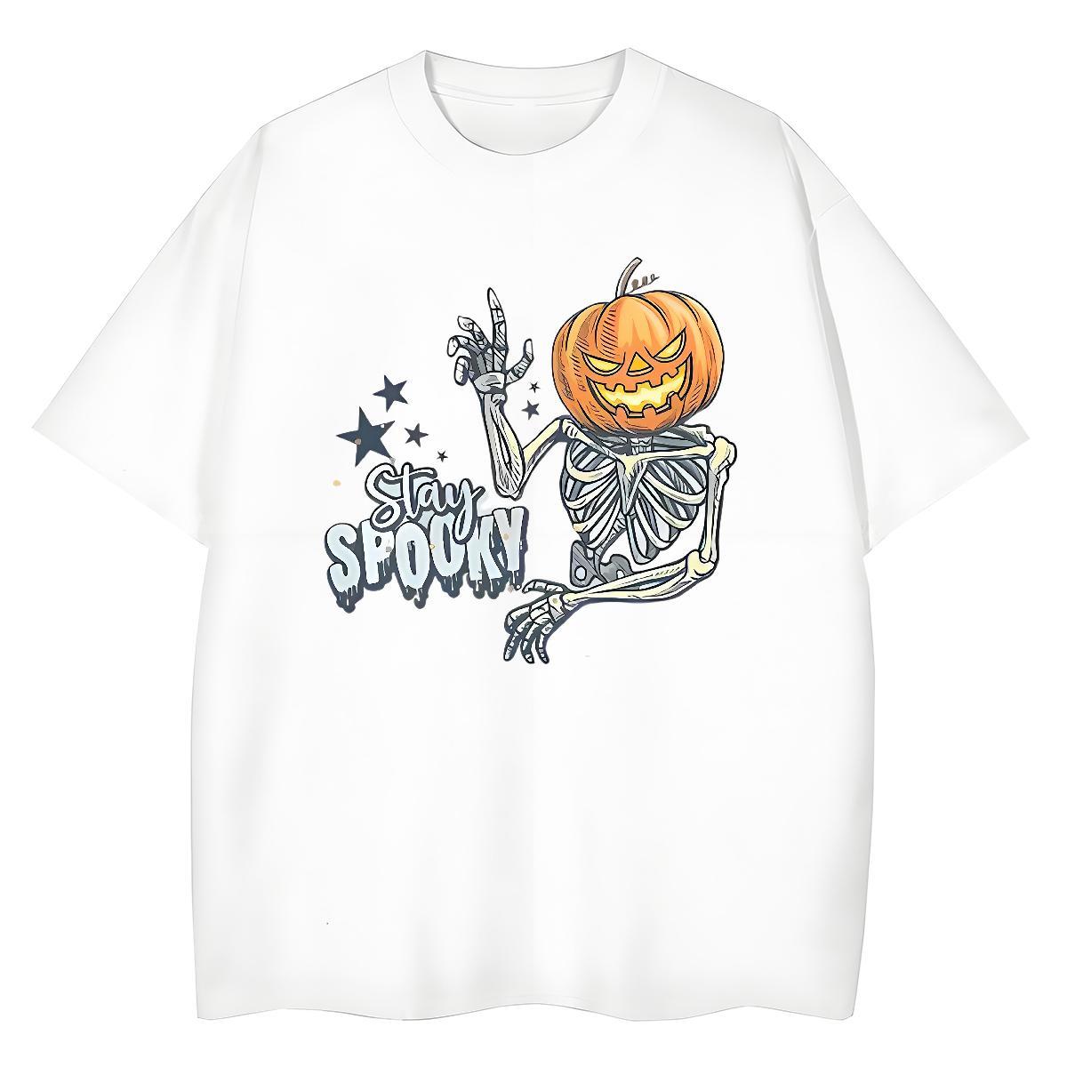 Cool Design T-Shirts 230g Cotton skull Street wear Hip Hop Black Oversized Breathable Short Sleeve Men Clothes T-Shirt Fashion Casual Tops Shirt