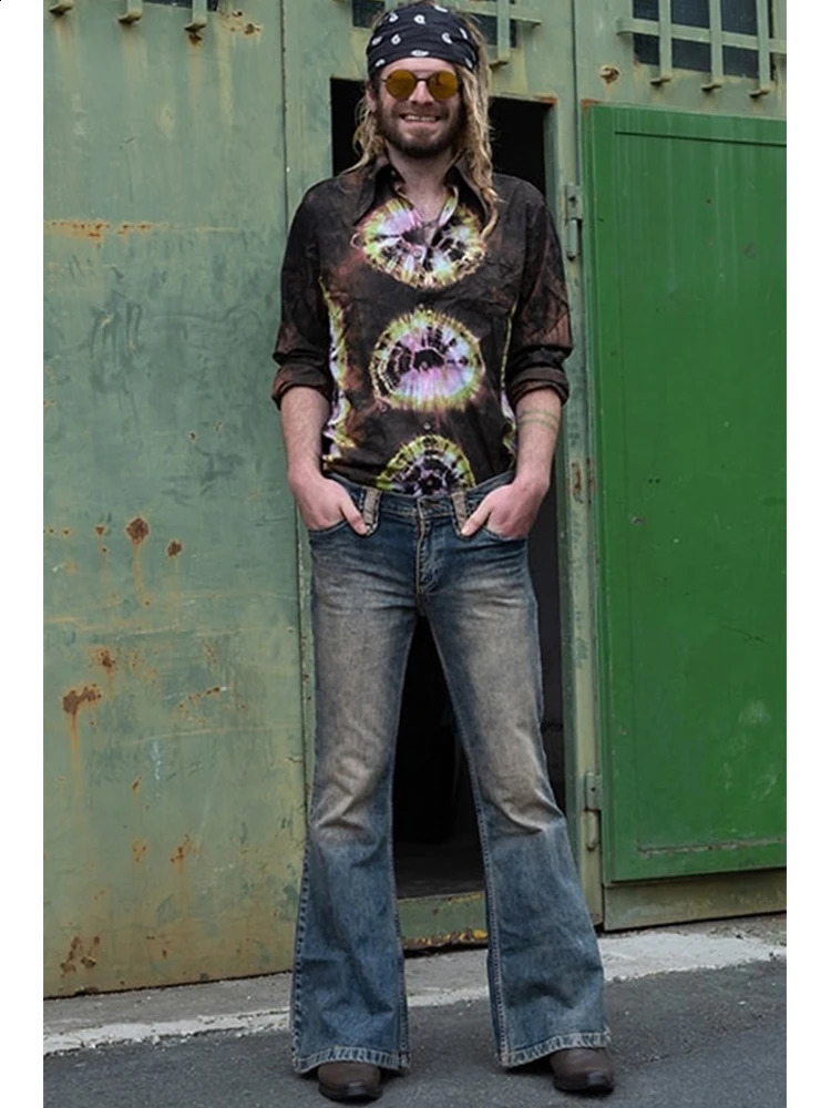 Trend Denim Tribe Men Jeans Spring Fall Flare Pants Hip Hop Everyday Wear Pants Summer Fashion Men Quality Jeans S-3XL 240824