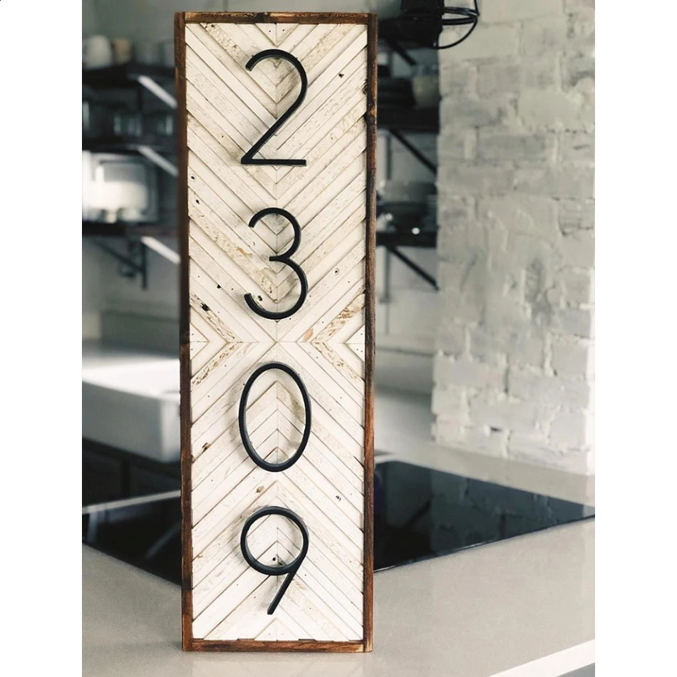 125mm Floating House Number Letters Big Modern Door Alphabet Home Outdoor 5 in.Black Numbers Address Plaque Dash Slash Sign #0-9 240823
