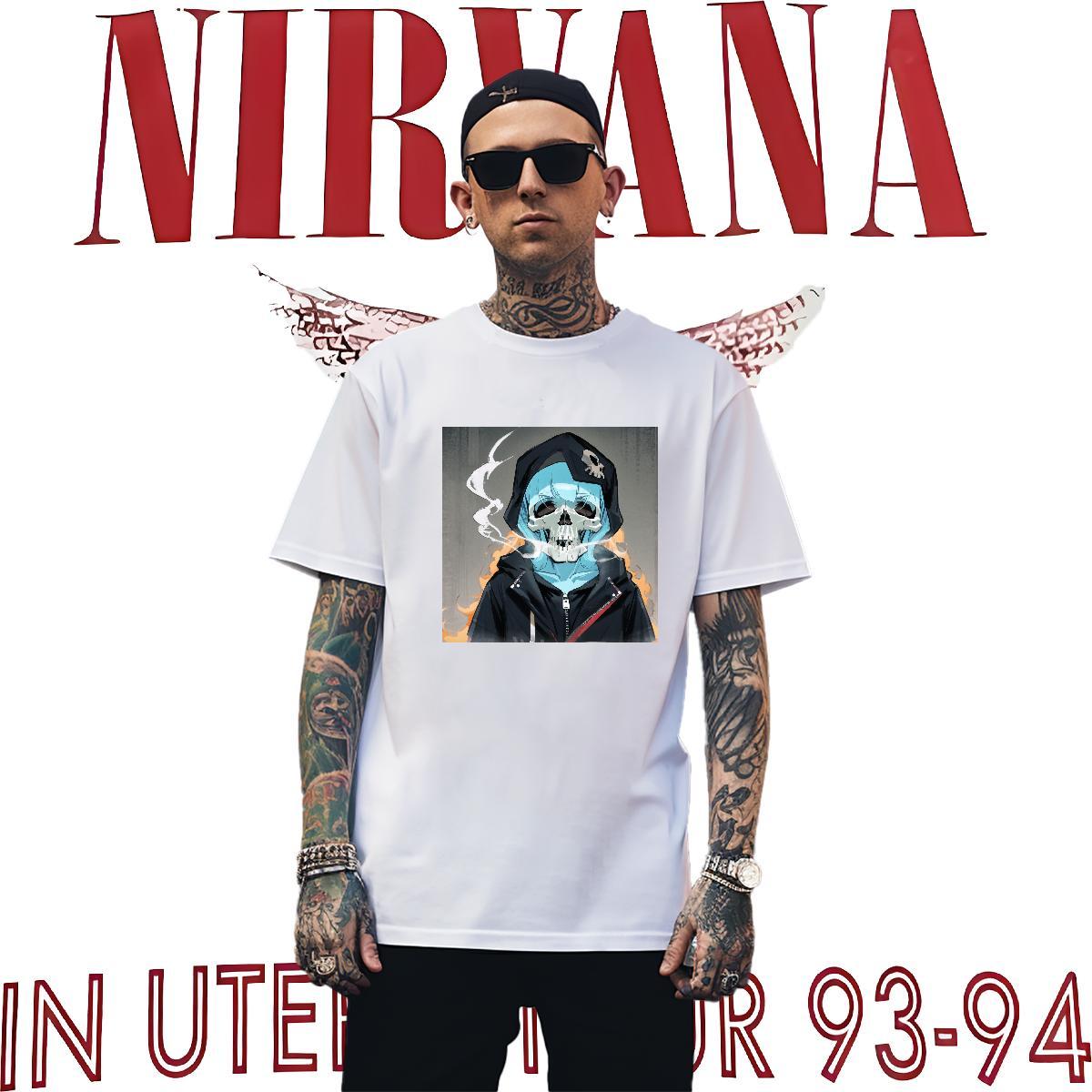 Loose T-Shirts for Men 100% Cotton 230g skull Hip Hop Street DIY Printed O-Neck Short Sleeve Men Tshirts 2024 Designer Clothings