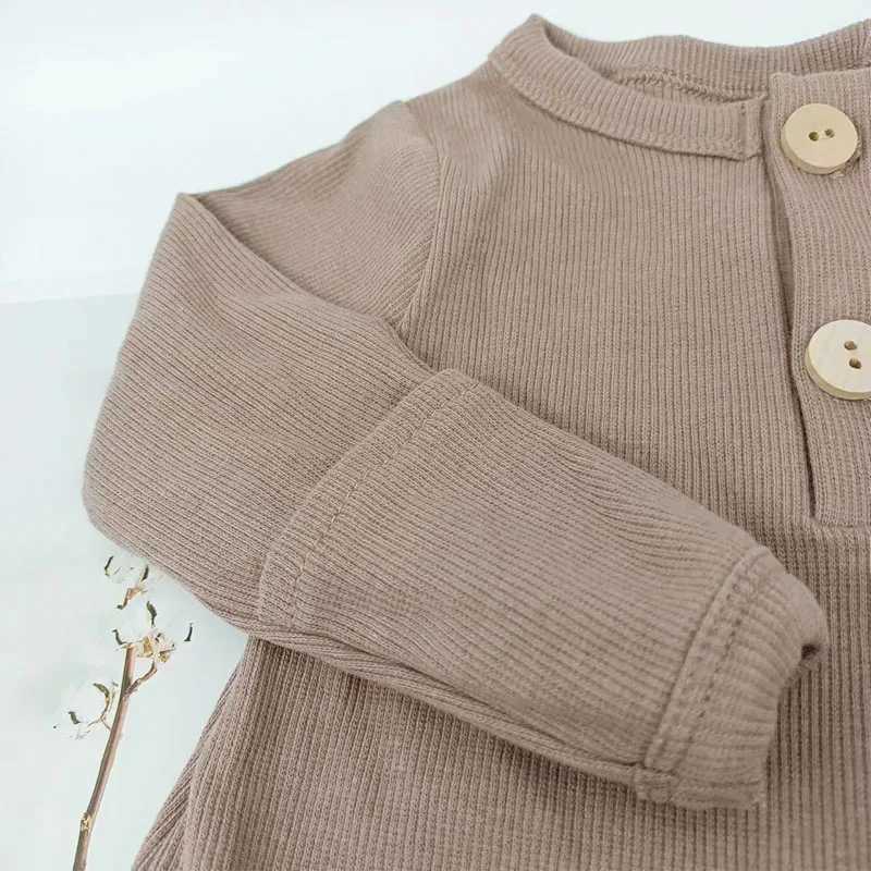 Comfortable Solid Color Baby Boys Ribbed Cotton Gowns Newborn Swaddle Blanket Knotted Sleeping Bag M240824