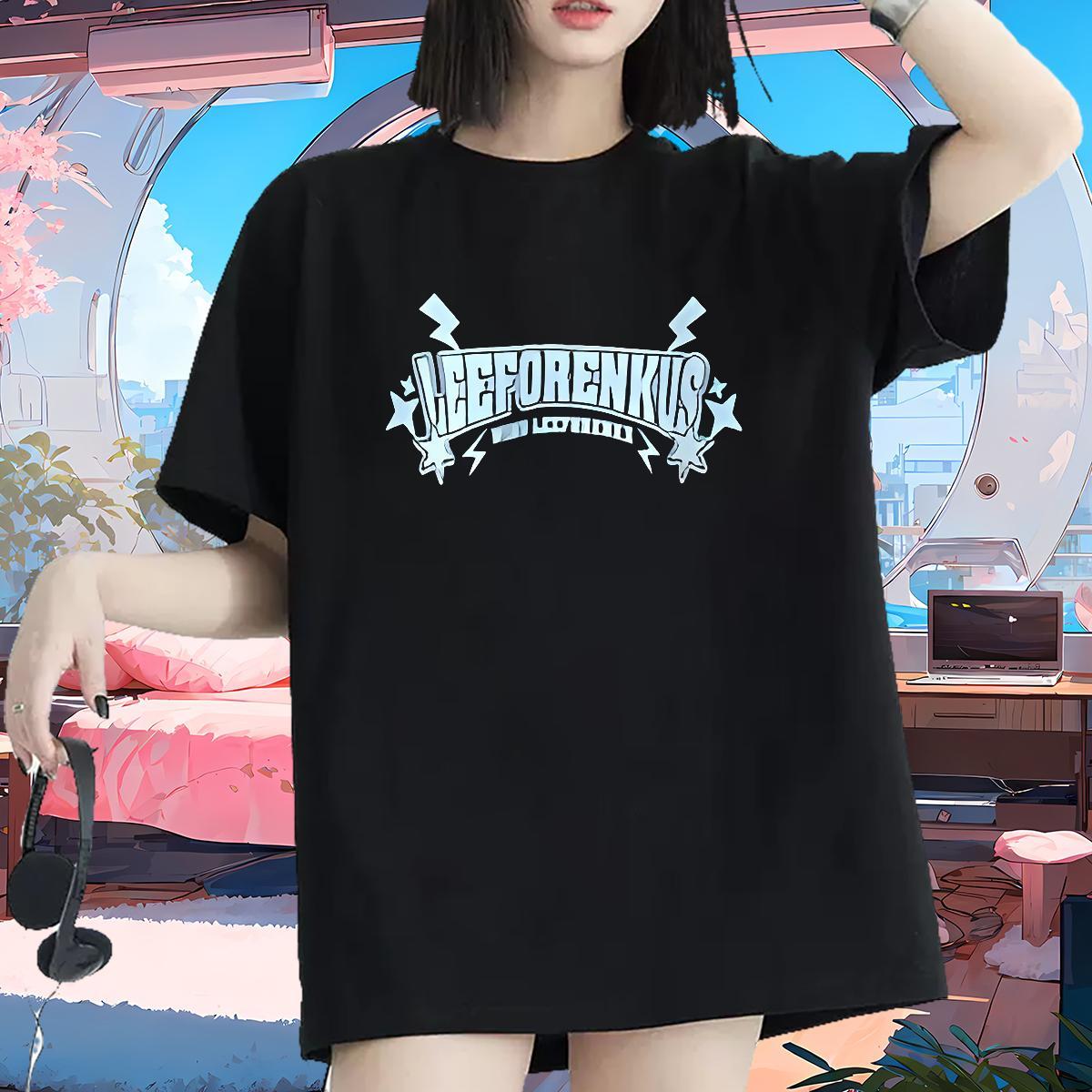 Wholesale Tshirt for Man Woman 230g 100% Cotton letter Street Casual T Shirt For Woman Crew Neck Anime Print Tops