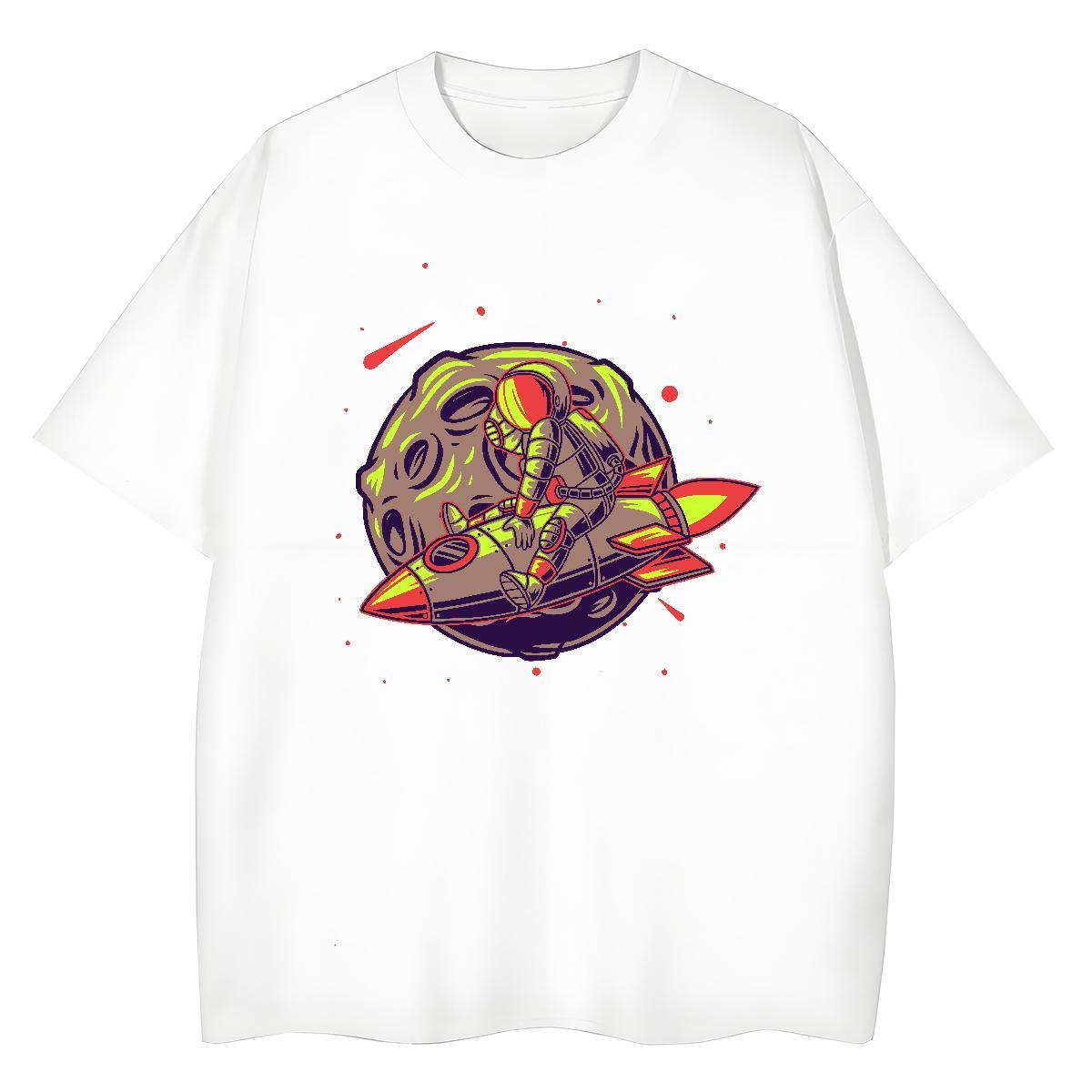 Free Shipping Tshirt for Man Woman 230g Pure Cotton universe Hip Hop Street Womens T Shirts Short Sleeve O-Neck Custom Print Oversized Top Tees