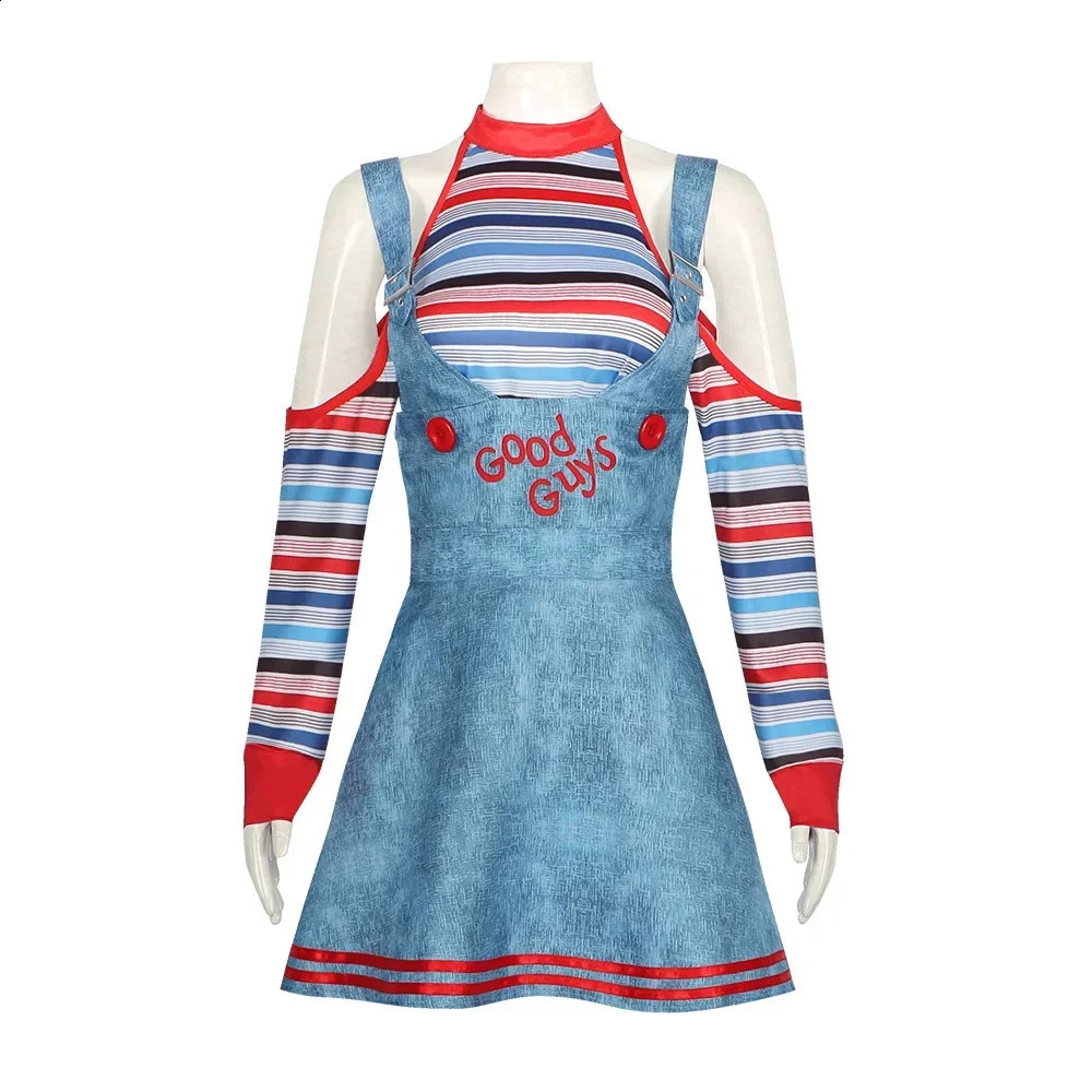 Childs Play Role Playing Costume Chucky Tshirt Bridal Dress Halloween Carnival Party Female Fancy 240823