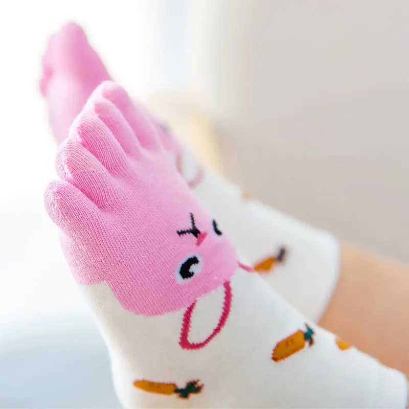 1pair Animal Cartoon Five Fingers Sock Hosiery Toe Socks Toddler Kids Baby Girls Boys Winter Cotton Socks Cute Socks CL240824
