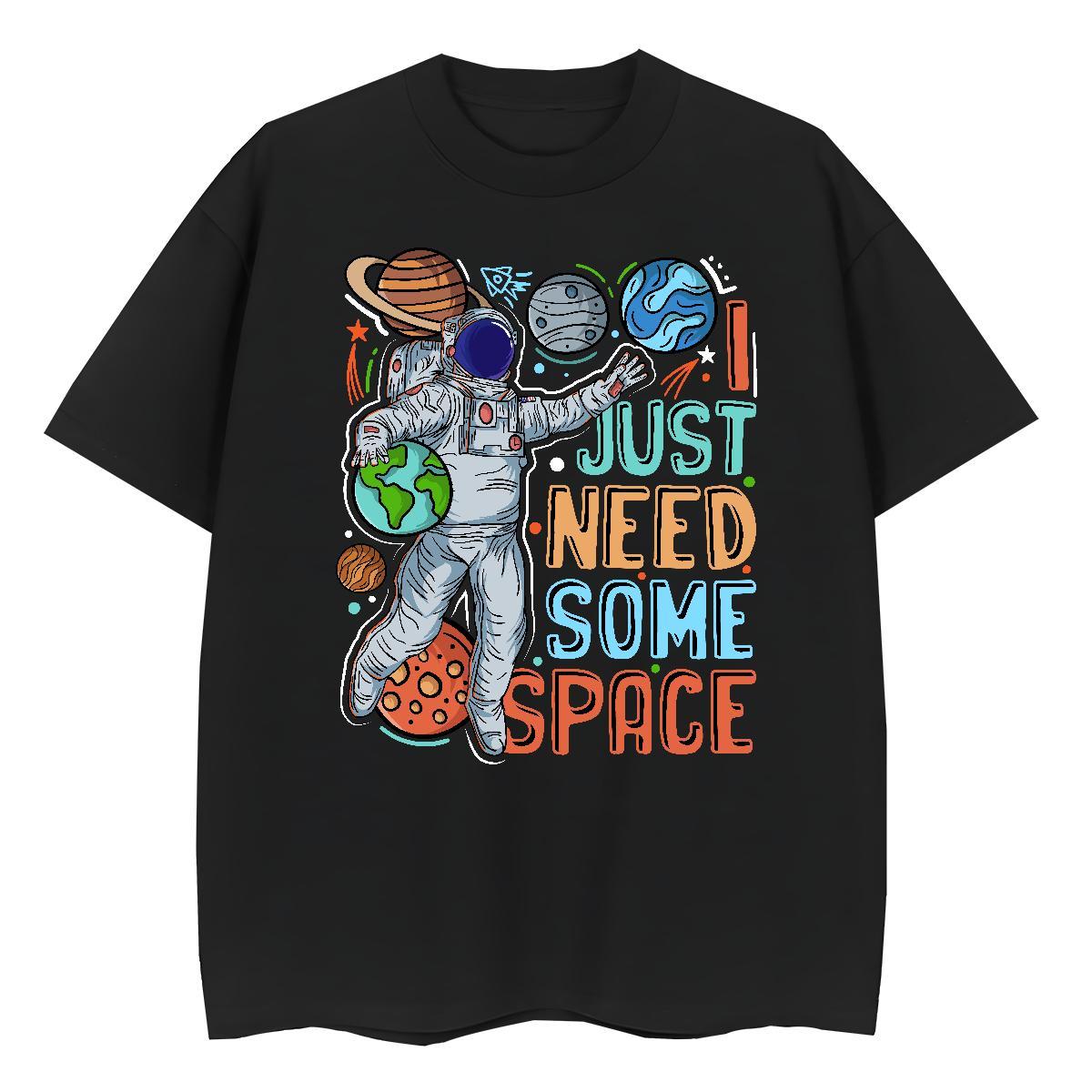 Brand Womens Tshirts 230g Pure Cotton cosmonaut Beach T shirt Breathable Crew Neck Floral Print Wear