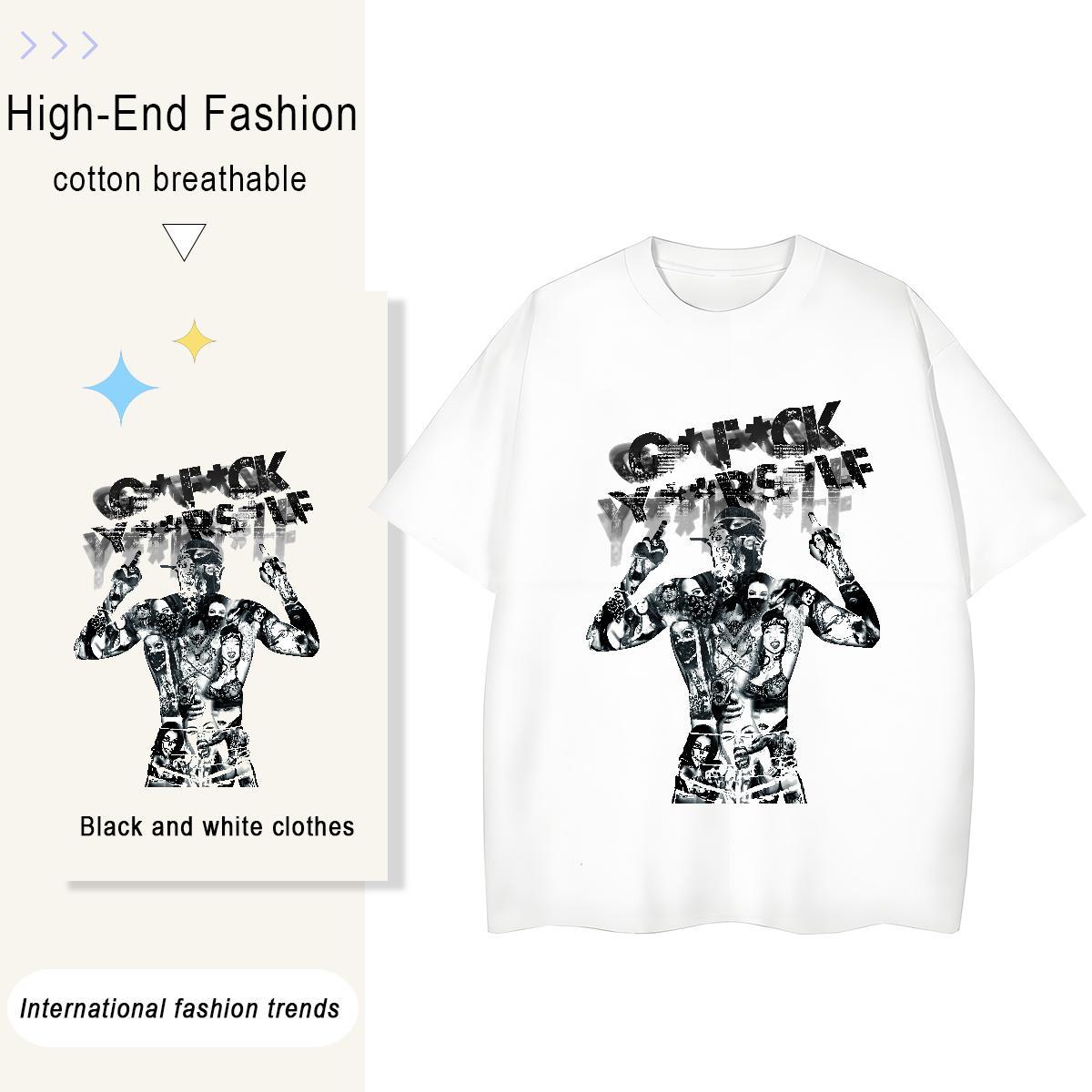 Designer Nice Women Tees 230g Pure Cotton painting Casual Sport Woman T Shirts O Neck Short Sleeves Plus Size Custom Tops Shirt