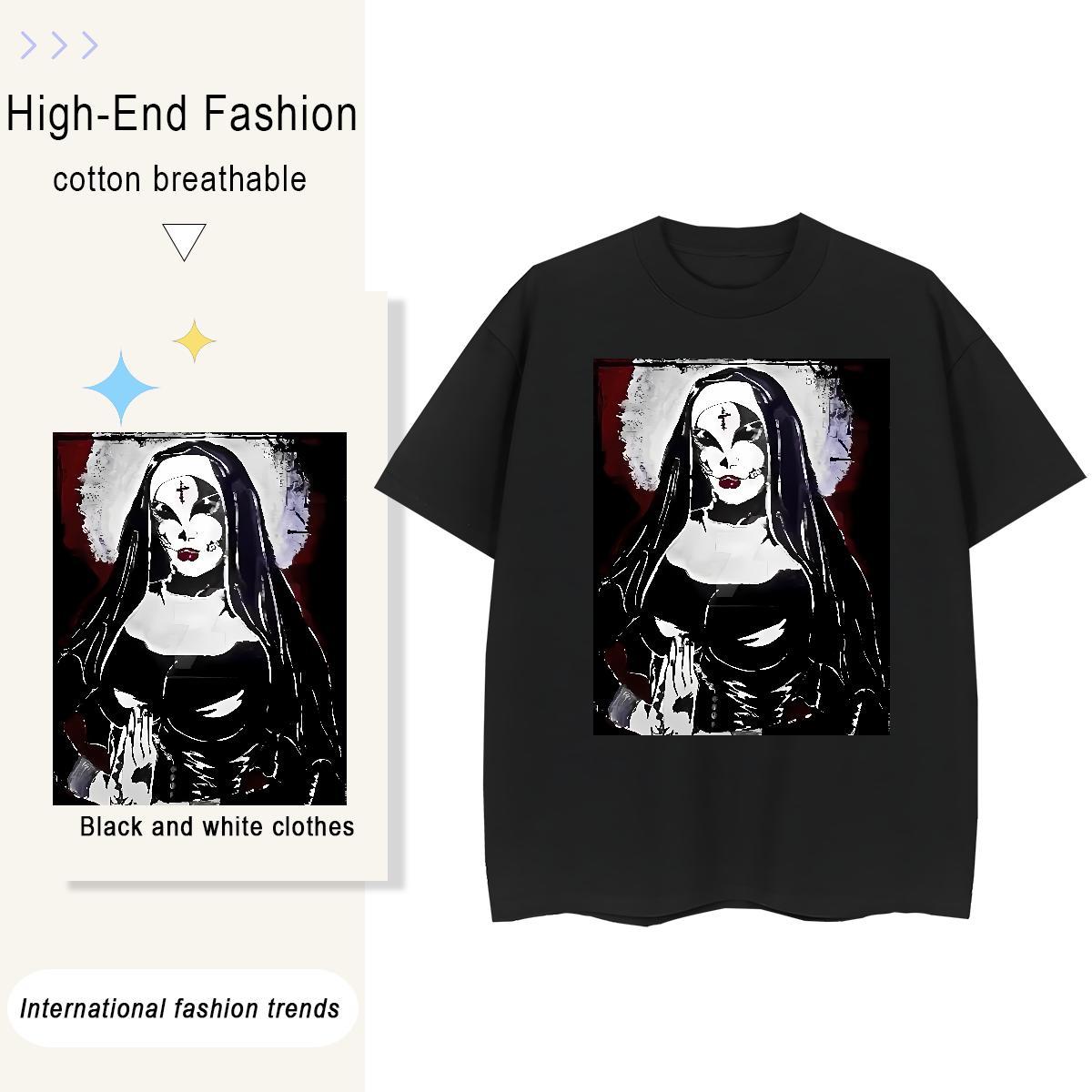 Popular Women Tshirts 230g 100% Cotton nun Daily Wear T-Shirts Comfortable Black Oversized Tees