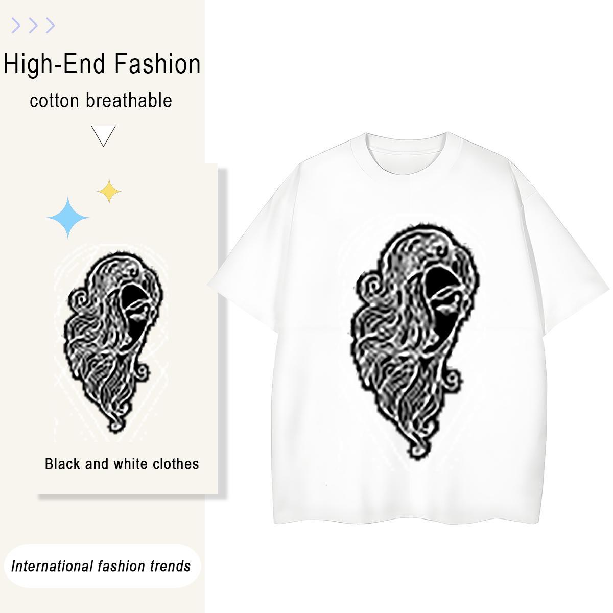 Popular Tshirt for Man Woman 230g Cotton creature Casual Daily Wear Woman T Shirts Crew Neck Custom Printed Clothes