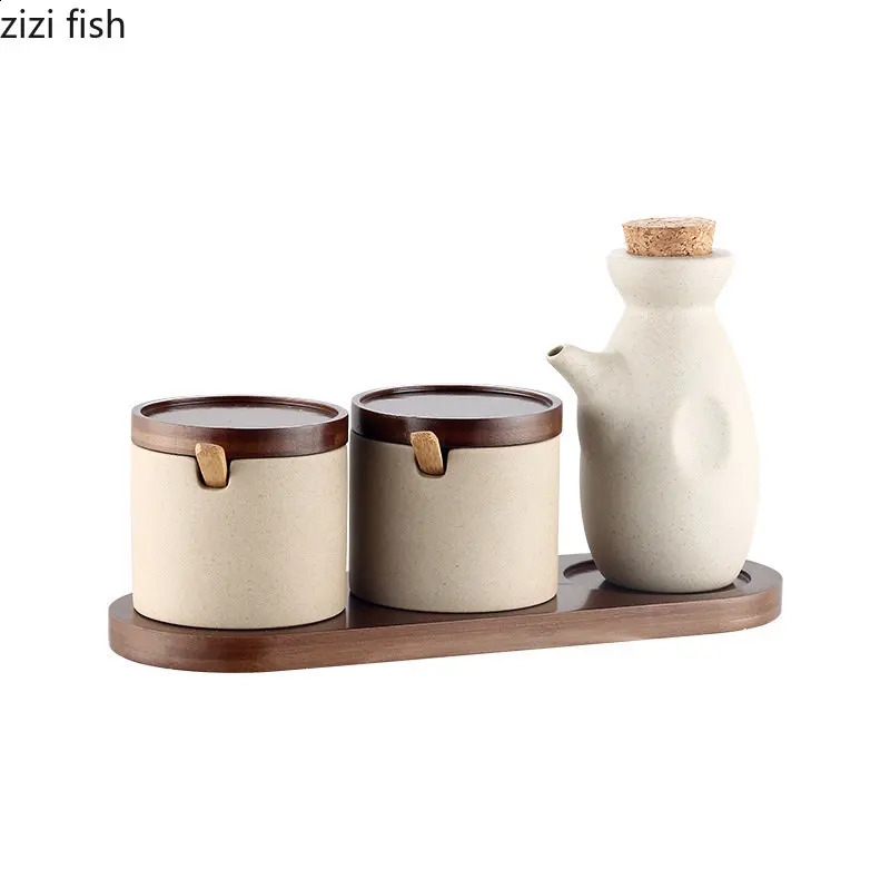 Simple Ceramic Oil Pot Kitchen Household Soy Sauce Pot Vinegar Bottle Seasoning Bottles Seasoning Jar with Lid Kitchenware Set 240823