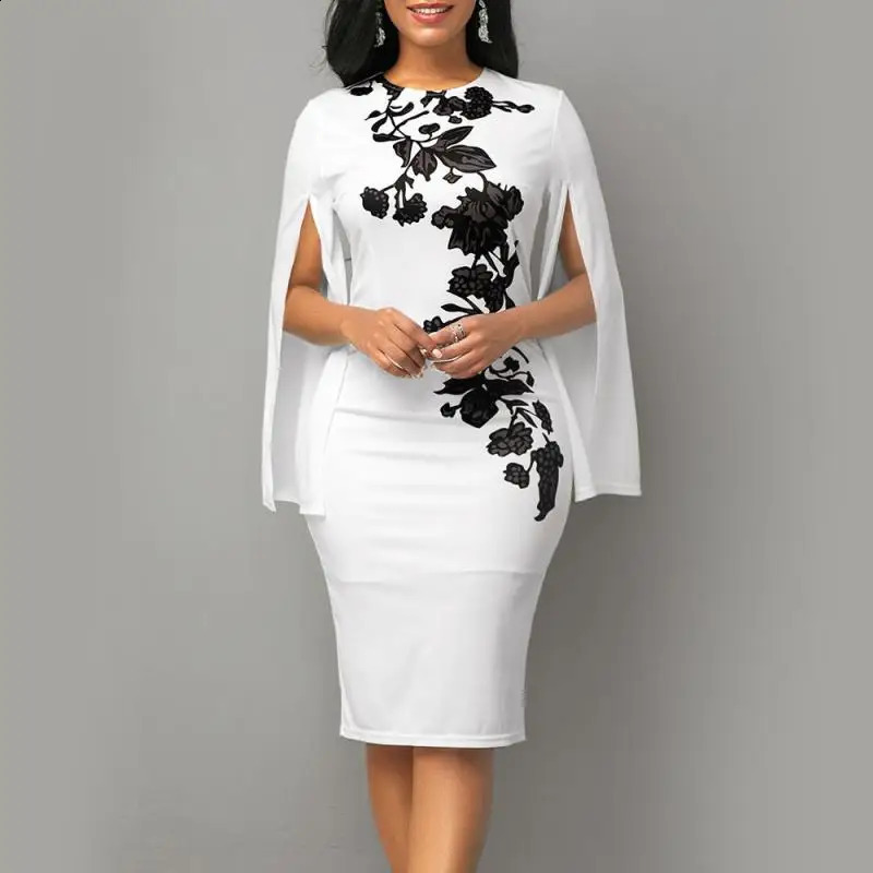 Elegant Evening Women Dress Long Sleeve Party Dresses Office Lady Temperament Female Dress Up Slim O Neck Fashion Outfit 240823