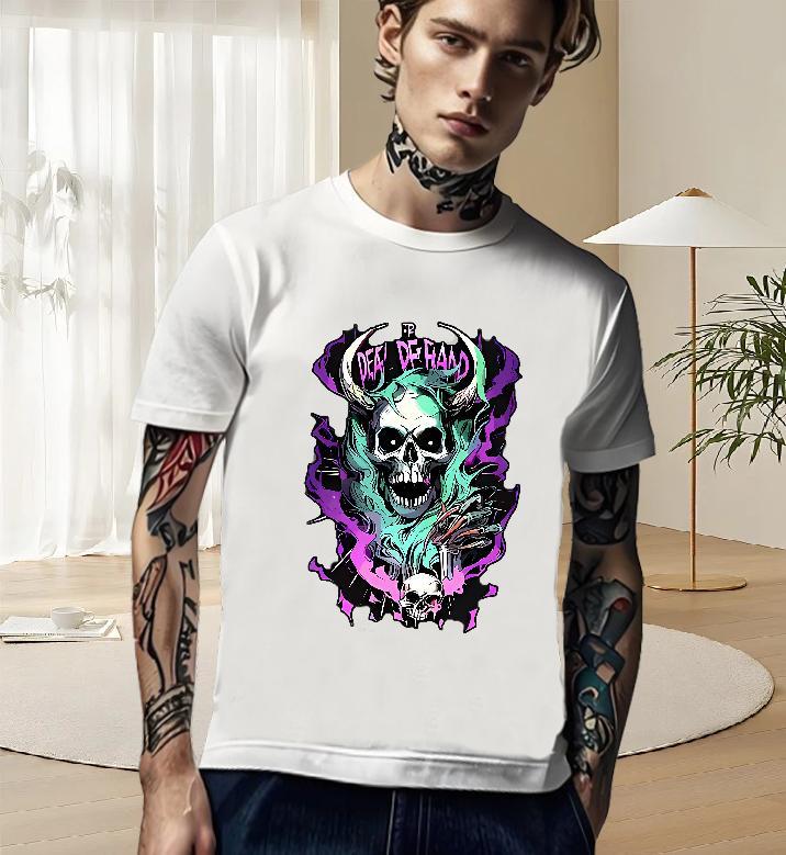 Classic T Shirt For Man 230g Cotton skull Home Outdoor DIY Printed Breathable Tshirt for Man Woman Factory Direct Polos