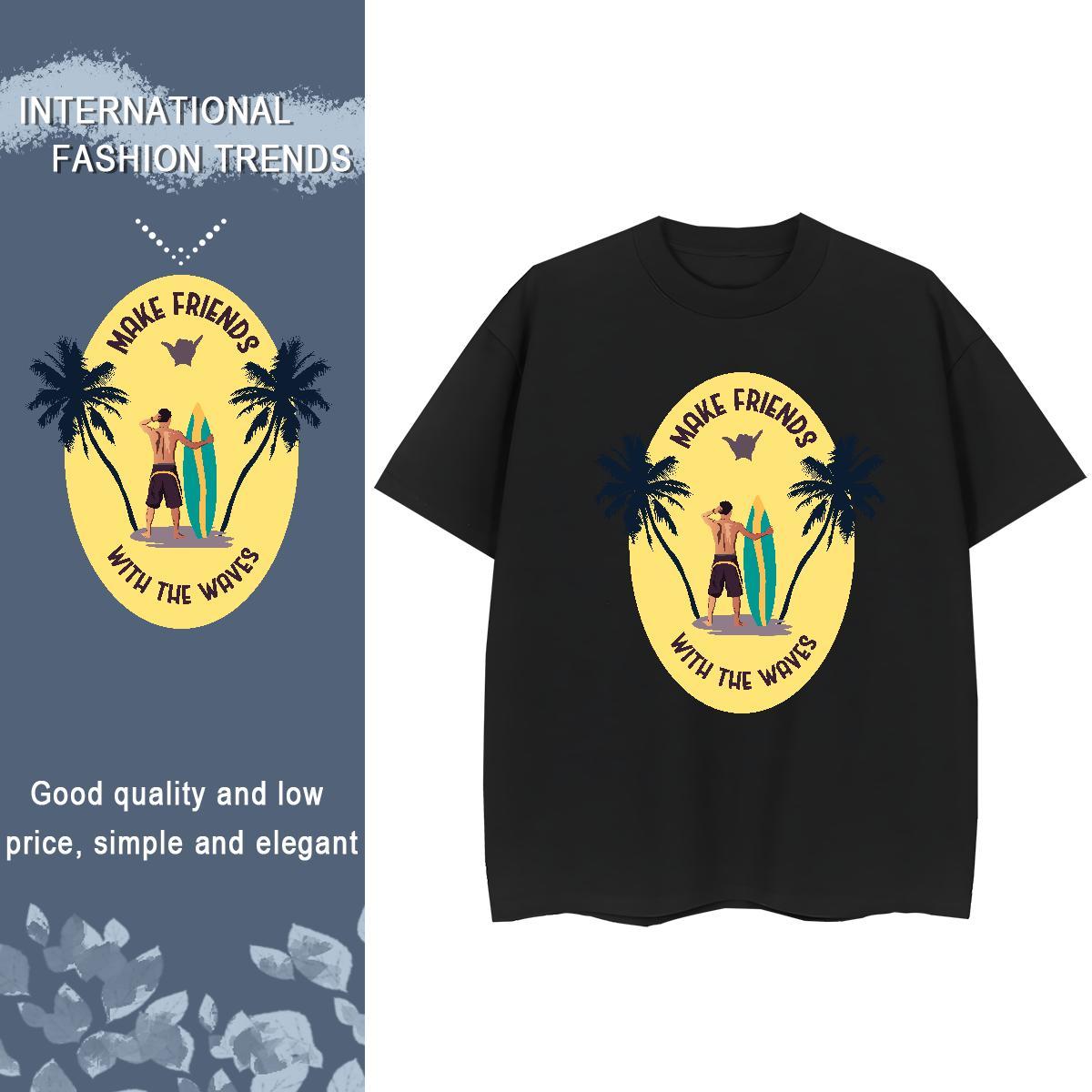 Free Shipping Man T Shirts 230g Pure Cotton beach Daily Wear Asian Size Breathable Short Sleeve Men Clothes T-Shirt Customized Tees