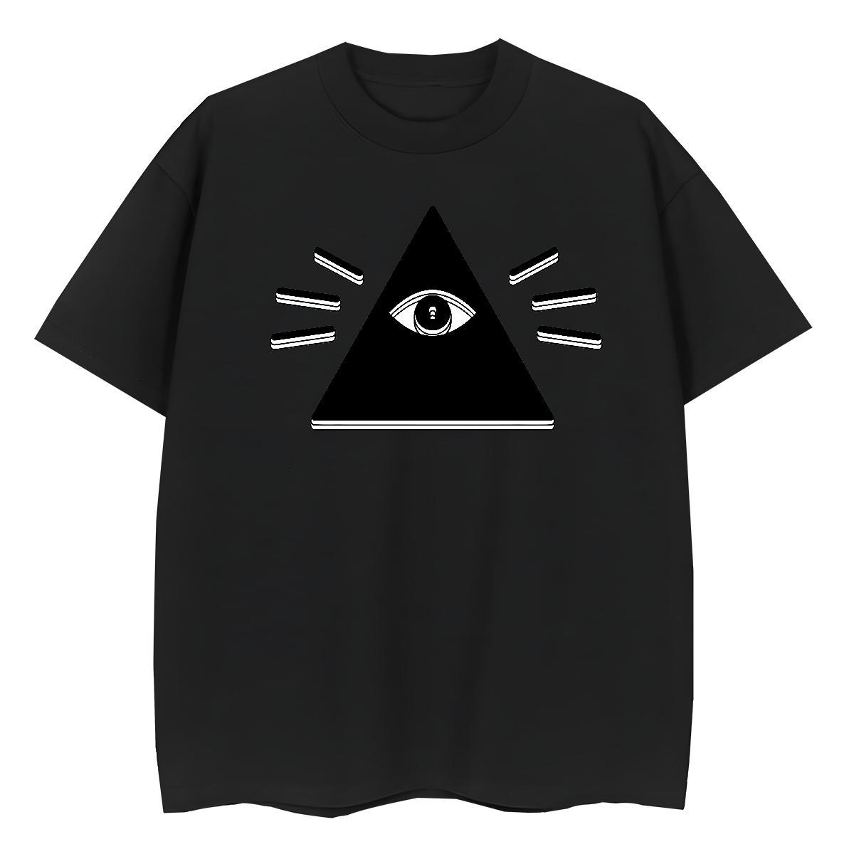 TOP Quality T-Shirts 230g Pure Cotton eye of the devil Casual Beach Customized Breathable Short Sleeve Mens Tshirts Casual New Clothings