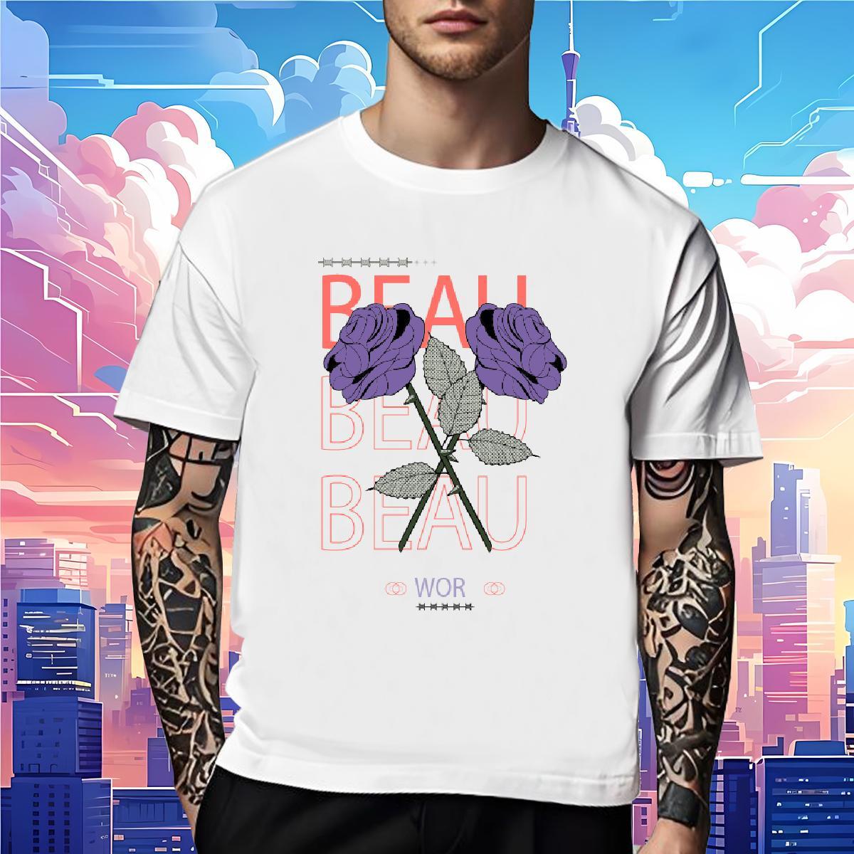 Cool Design Men T Shirts 100% Cotton 230g flower Casual Cartoon Printing L-4XL Pure Cotton Tshirts Custom Tops
