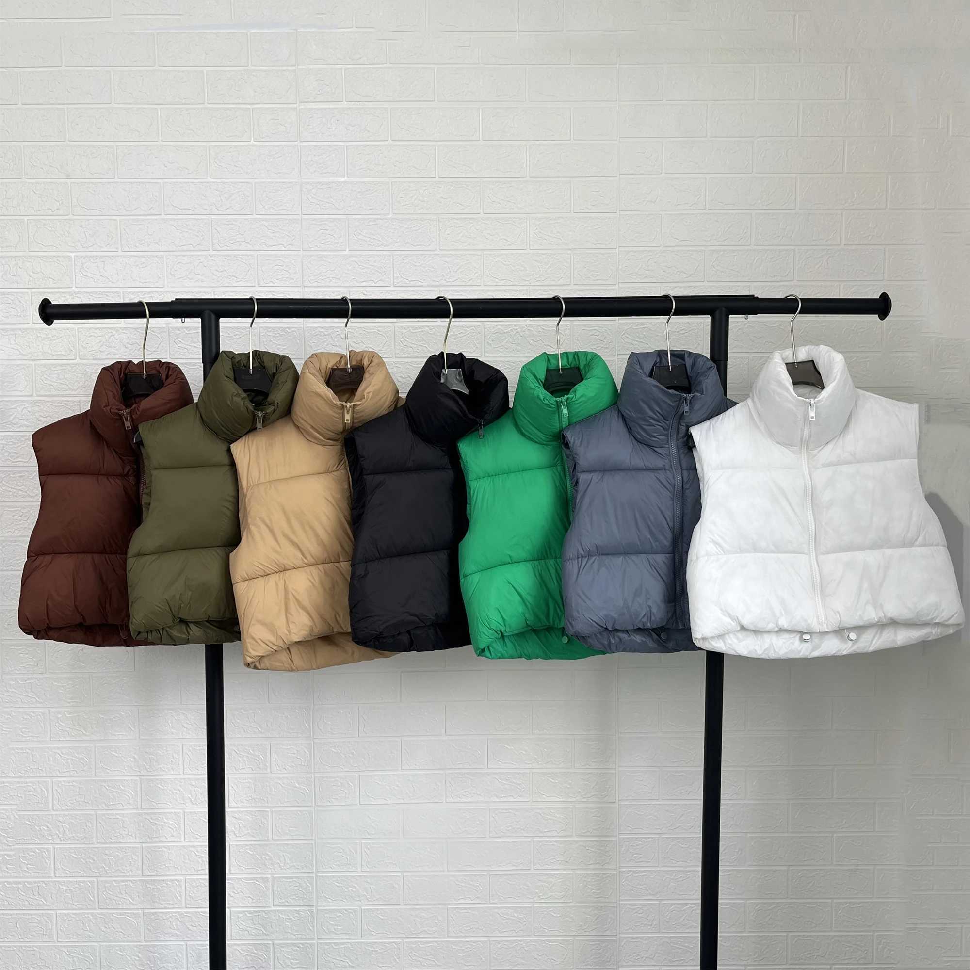 Women's Down Parkas Taop Za womens clothing 2024 autumn new commuting versatile stand-up collar warm slim short cotton vest Y240824OAX9