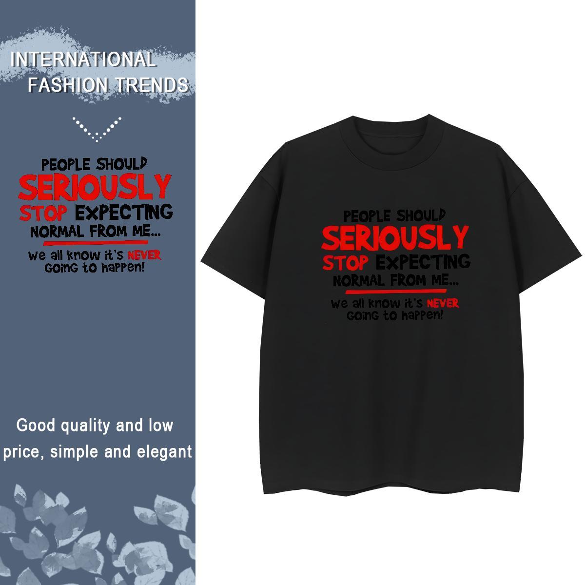Cool T Shirts Men 230g Pure Cotton letter Hip Hop Street DIY Short Sleeve Soft Men Tees Fashion Design Wear