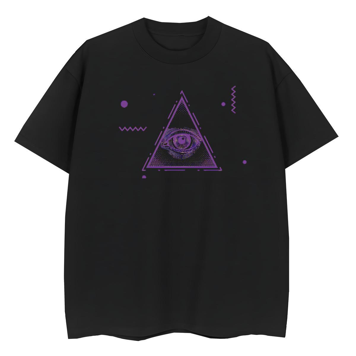 High Quality T shirt 100% Cotton 230g eye of the devil Casual Customized O Neck Short Sleeves Tshirts Fashion Design Tops