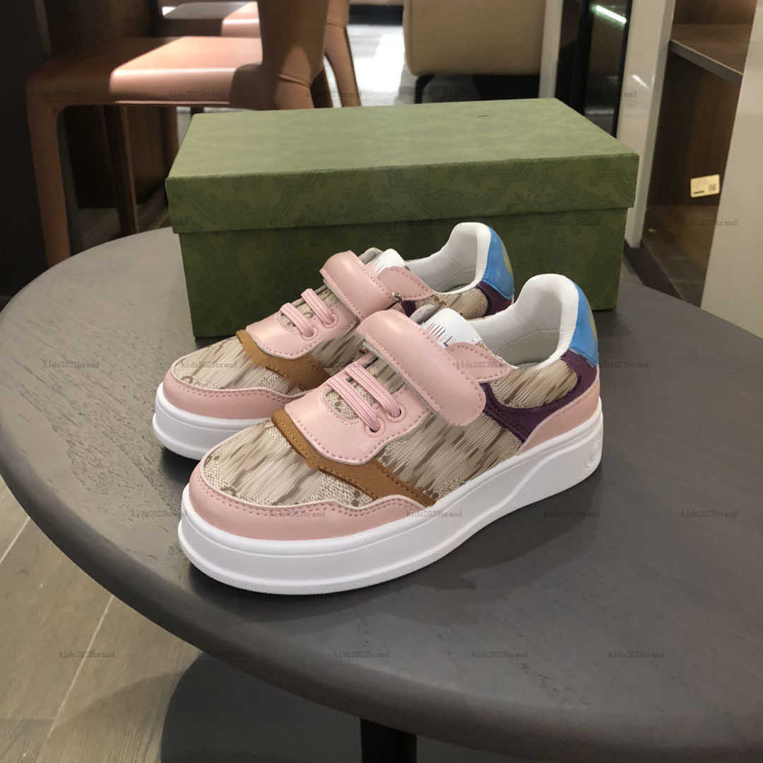 New shoes for boy and girl High quality double letter printing kids Sneakers Box Packaging Size 26-35 Child Casual Shoes