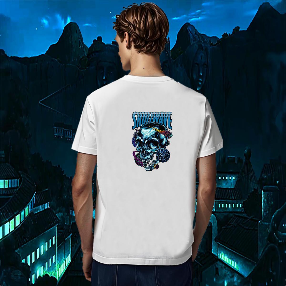 Designer T-Shirts for Men 230g Pure Cotton skull Daily Outfit Custom Print Plus Size O Neck Short Sleeves Mens Tshirts Fashion Clothings