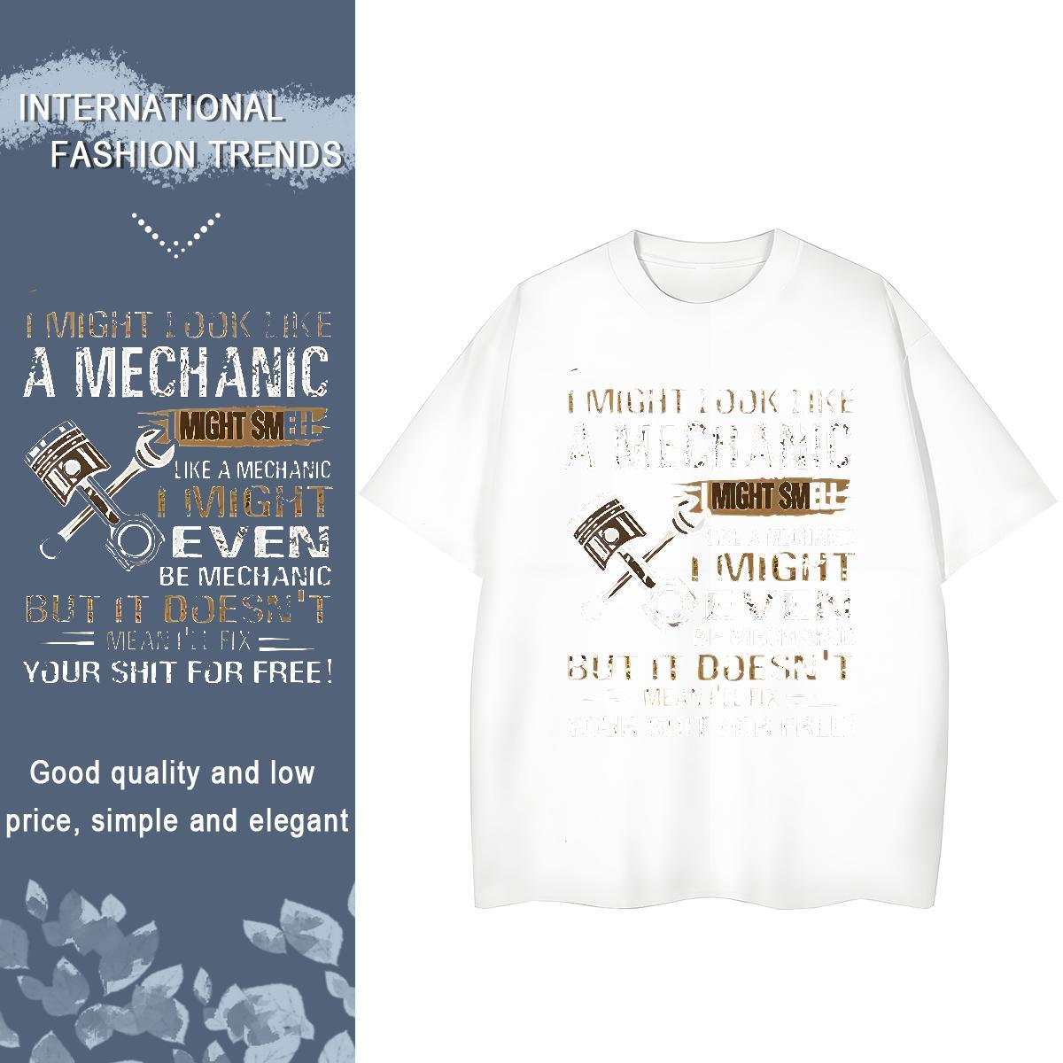 Unisex T Shirts Men 230g 100% Cotton letter Hip Hop Black White Breathable Short Sleeve Men Tees 2024 Summer Tops Tees