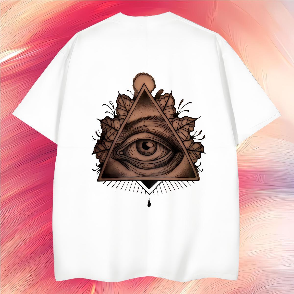 Free Shipping Men T Shirts 230g Cotton eye of the devil Hip Hop Street Custom Printing O Neck Short Sleeves Tshirts Casual New Tees Shirts