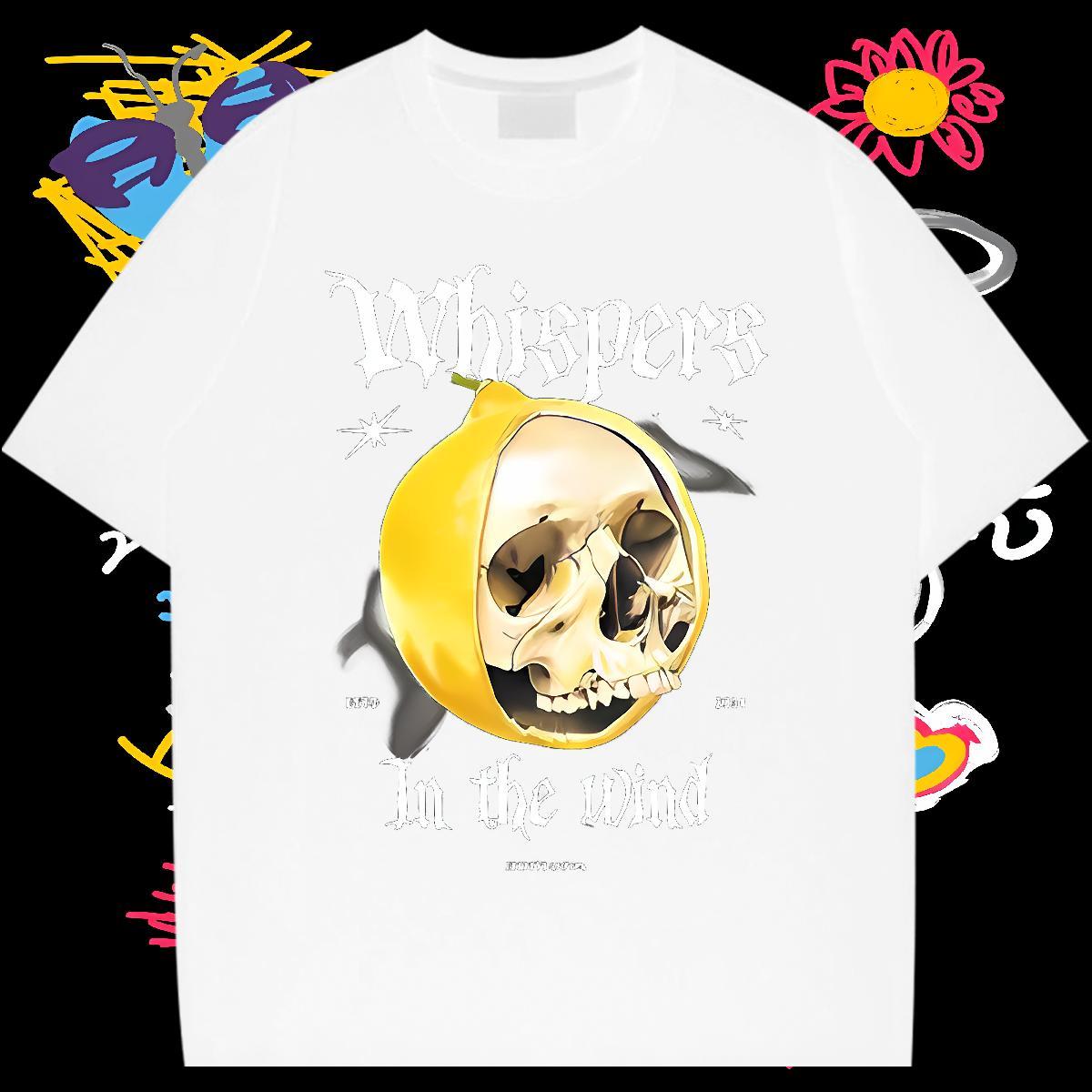 Popular Mens T Shirts 230g Pure Cotton skull Outdoor DIY Printed Breathable Men Tops Tees Factory Direct Tees Shirts