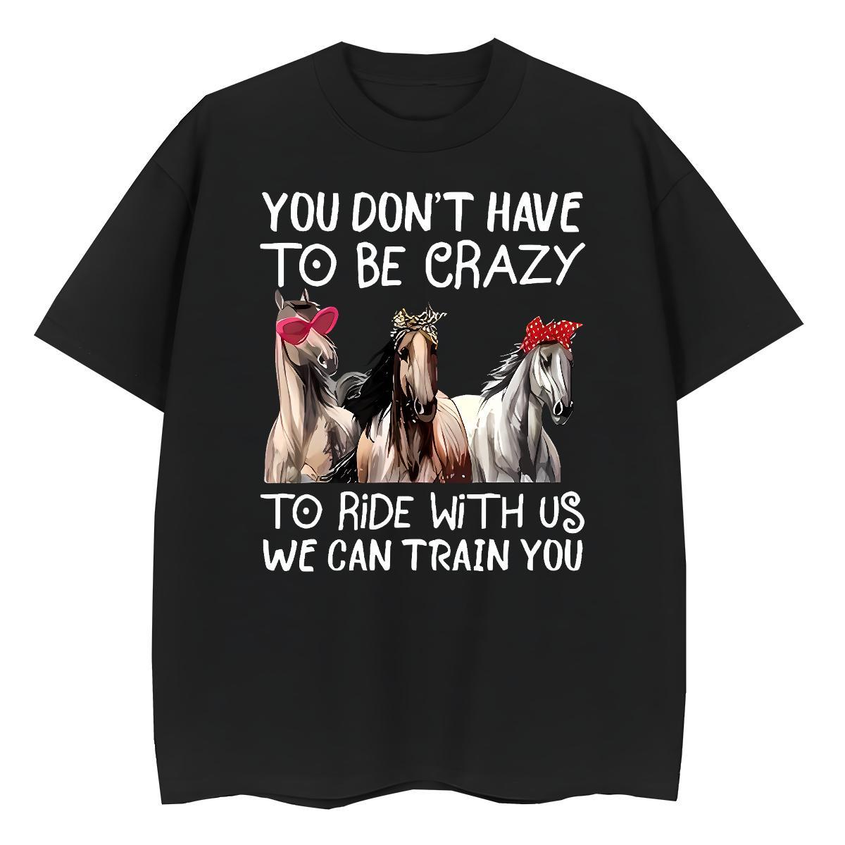 Designer Fashion Men Clothes T-Shirt horse Street Casual 230g 100% Cotton Tees Shirts Breathable Short Sleeve Comfortable T-Shirts DIY Printed