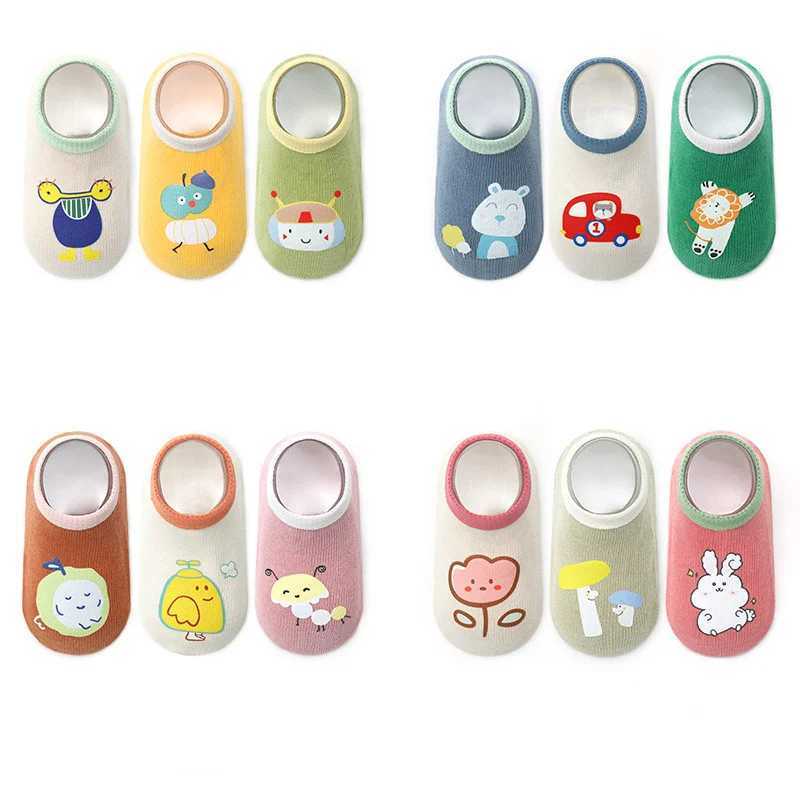 Lawadka 3Pairs/lot 0-5T Childrens Socks For Boys Girls Cotton Casual Print Spring Kids Boy Girl Non Slip Toddler Floor Socks CL240824