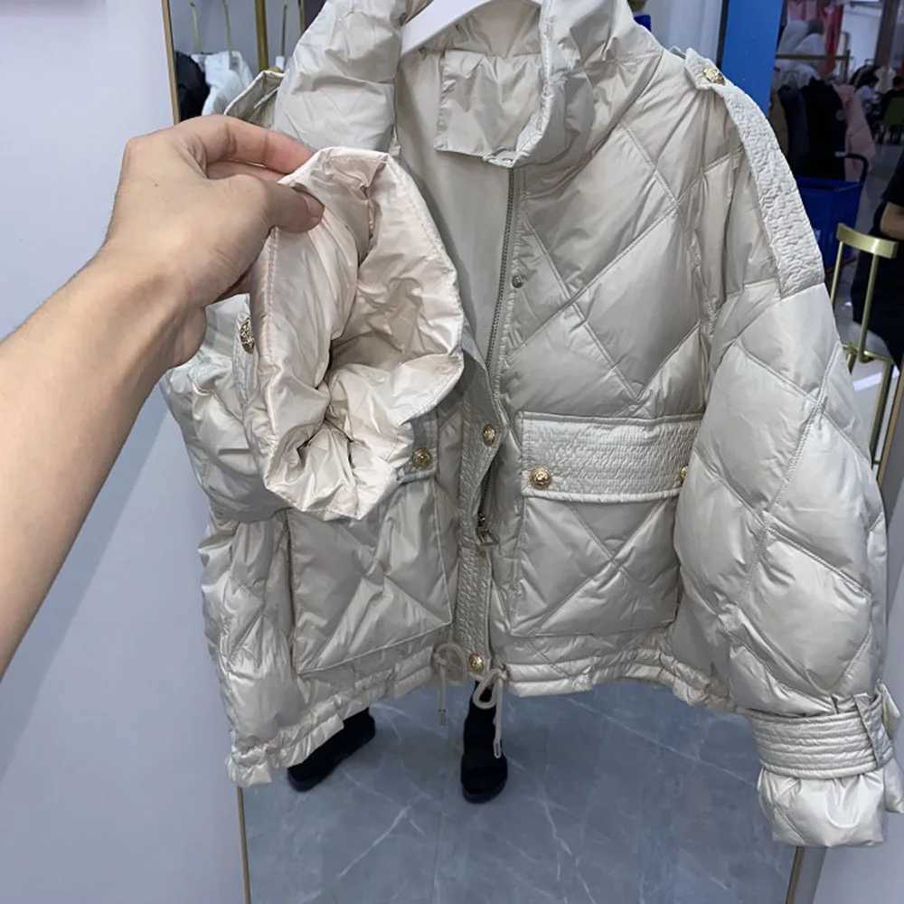 Women's Down Parkas Brand Womens Jackets Women Warm Ultra Light 90% White Duck Down Coat Loose Short Parka Female Outwear Y2408247MQQ