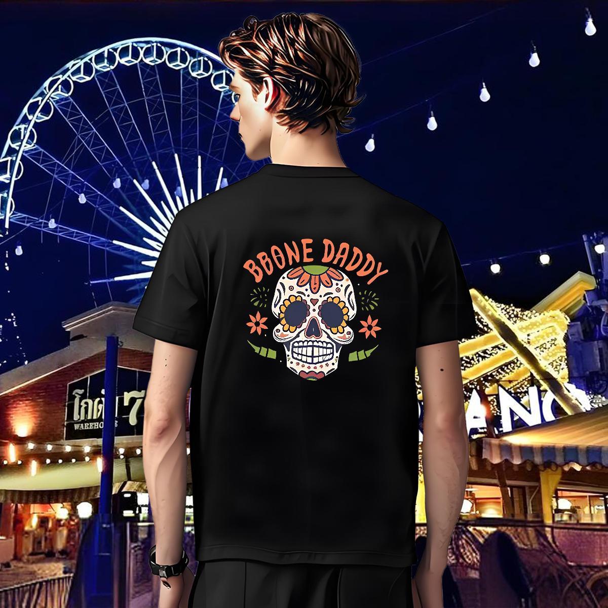 High Quality T Shirts Men 230g Cotton skull Street Casual Custom Print Plus Size Breathable Short Sleeve Mens Tshirts Classic Tee Shirt