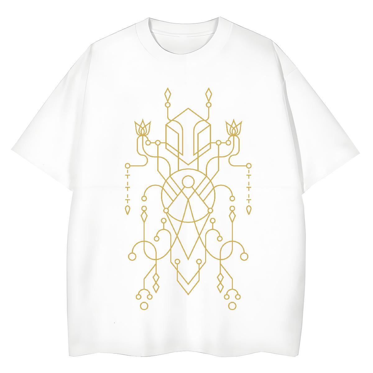 Designer Womens Tshirts 100% Cotton 230g Geometric line Daily Outfit T Shirts Women Crew Neck Custom Printed Tops