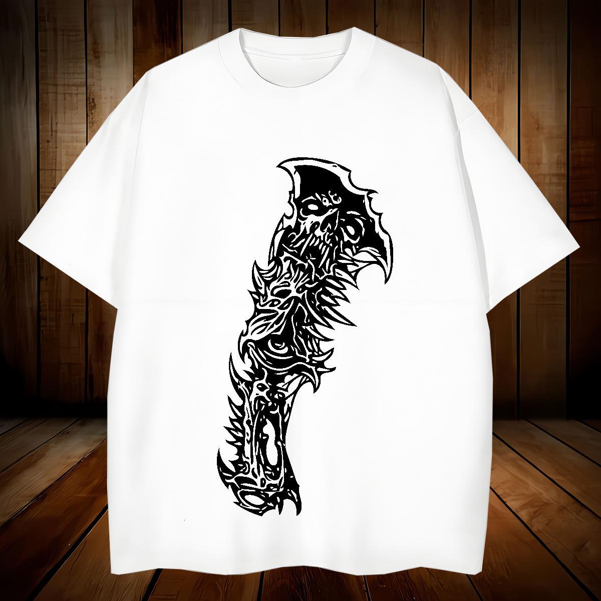 Free Shipping T Shirts Men 230g 100% Cotton skull Daily Wear Plus Size Cartoon Breathable Short Sleeve Tshirts Designer Fashion Top Tees