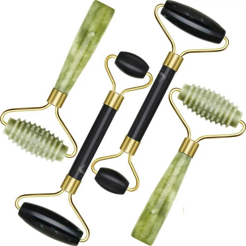 Jade Roller Facial Ridged Roller Skin Massage Tools Anti Aging and Wrinkles for Face Eye Neck Body for Lymphatic Massage CL240824