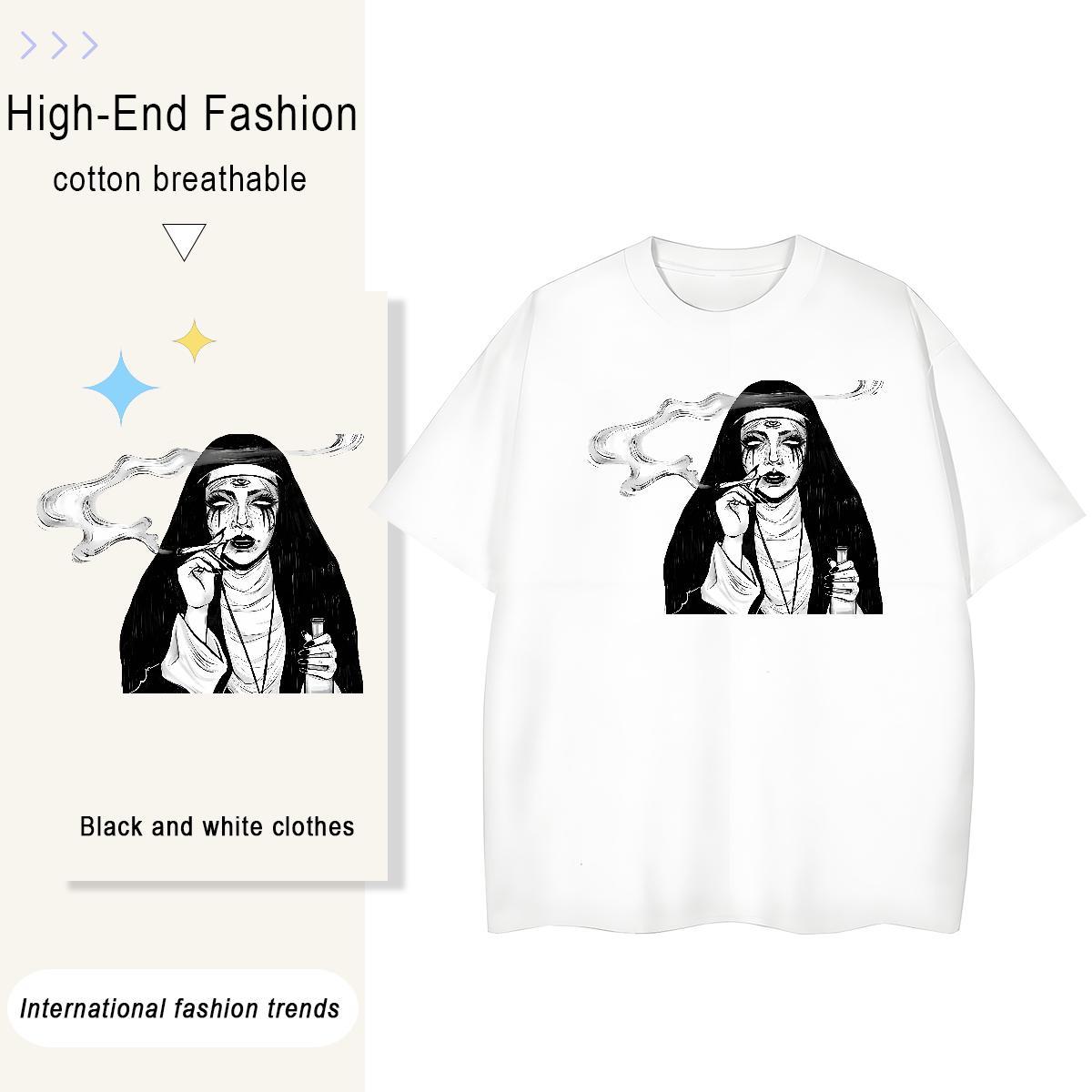 Wholesale Woman Tshirt 100% Cotton 230g nun Casual Sport T Shirt For Woman Breathable Soft Plus Size Custom Tshirts