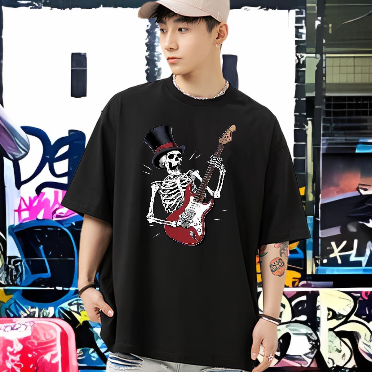 Cool Design T Shirt For Man 230g Cotton skull Casual Daily Wear Custom Printed Breathable Short Sleeve Mens Tshirts DIY Customized Top Tees