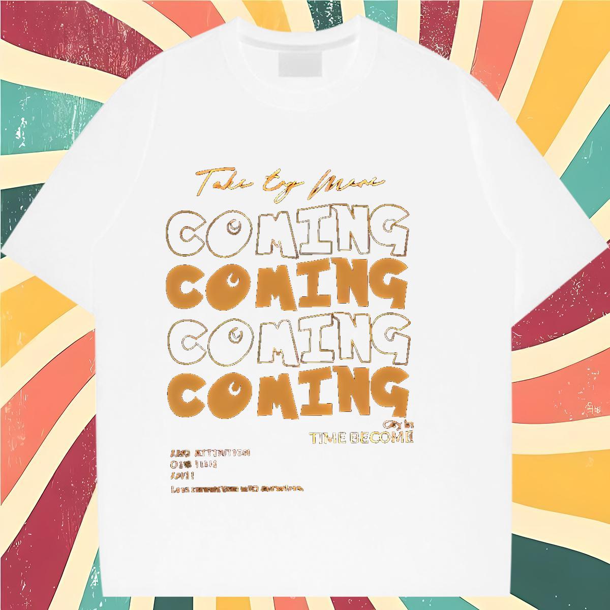 Comfortable Women Tees 100% Cotton 230g letter Daily Wear Women T Shirts Short Sleeve O-Neck Black White Clothes