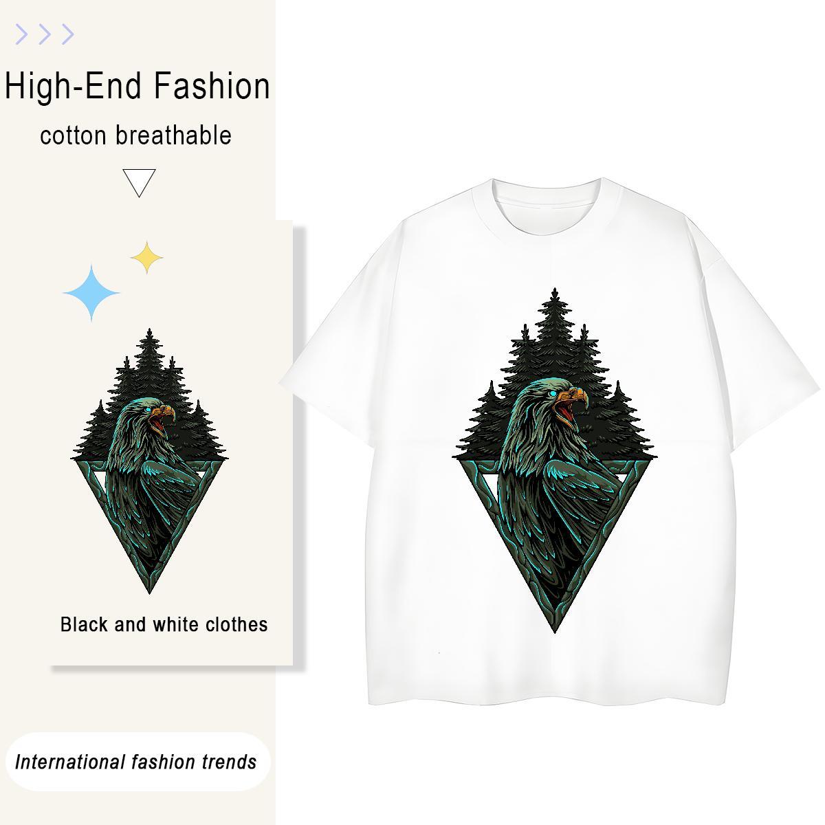 New Designer Mens Tshirts cool Anime Printing Street 230g 100% Cotton Tops Breathable Comfortable T shirt Skull