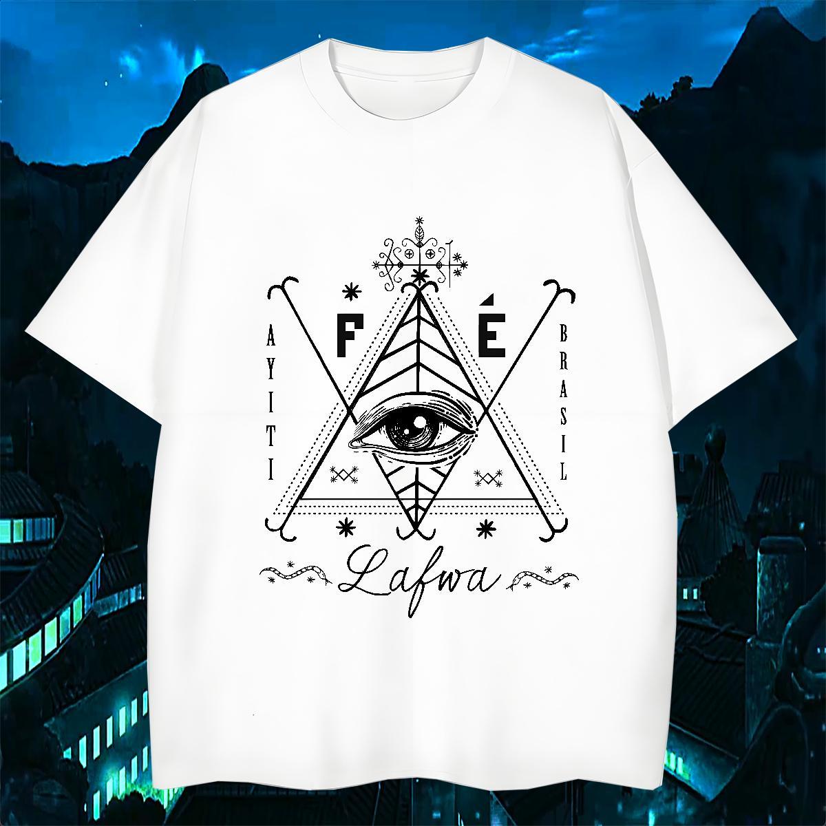 TOP Quality Man T Shirts 230g Cotton eye of the devil Hip Hop Street Customized Crew Neck Breathable Tshirt for Man Woman New Tees