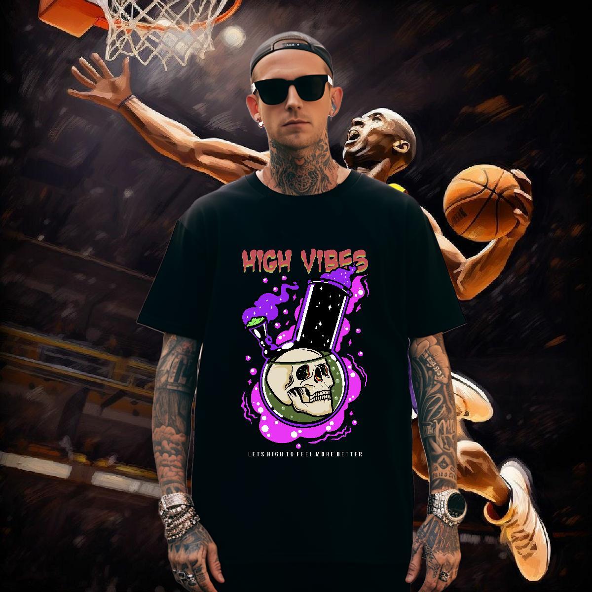 Free Shipping T Shirt For Man 100% Cotton 230g skull Daily Wear Oversized 3XL 4XL Pure Cotton Men Tops Tees Stylist Tee Shirt