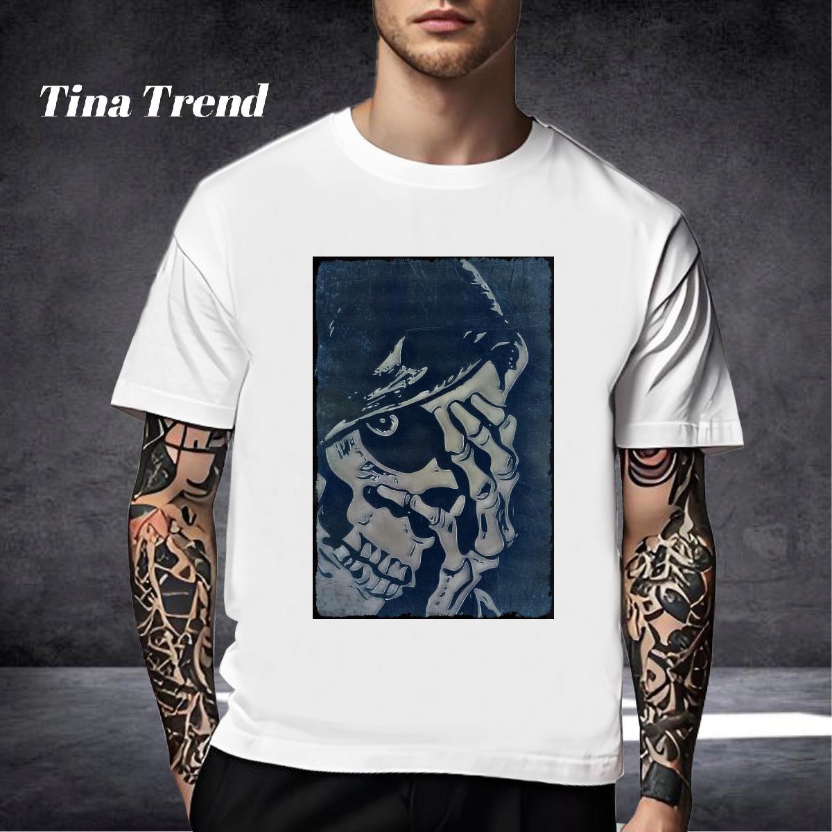 High Quality T-Shirts for Men 230g Cotton skull Daily Wear Graphic O Neck Short Sleeves Men Tees Designer Tops