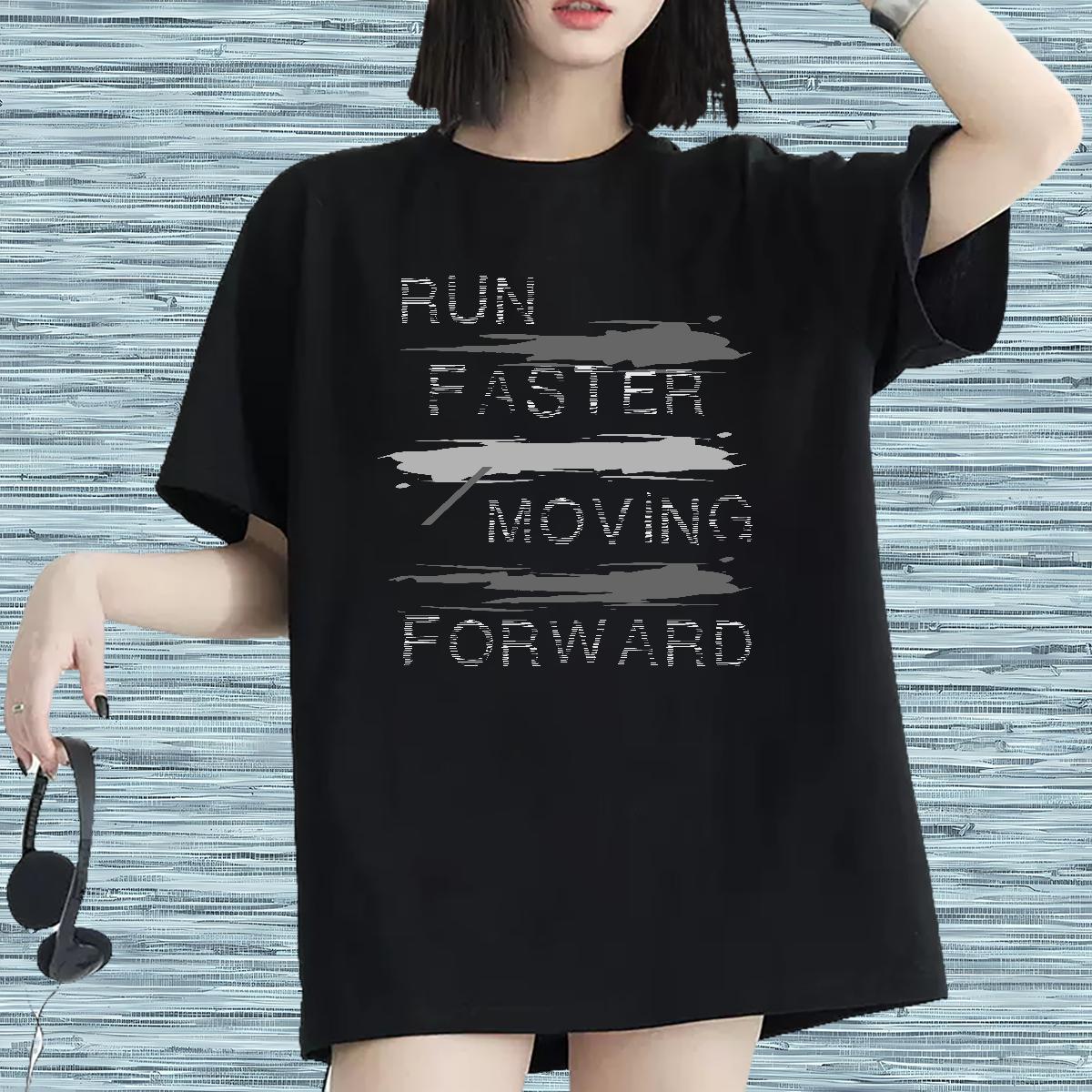 Brand Woman Tshirt 230g Cotton letter Sports Street Wear Womens T Shirts Round Neck Short Sleeve Oversized L-4XL Top Tees