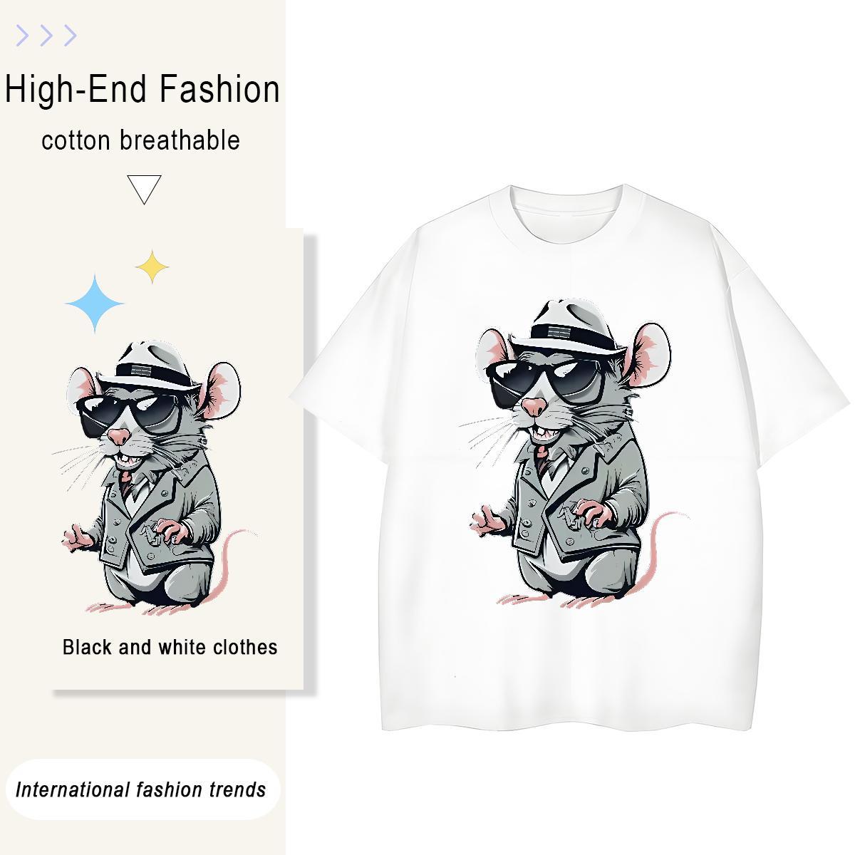 Designer Tshirts mouse Home Outdoor 230g Cotton Polos Breathable Soft High Quality Mens T Shirts Cartoon Print