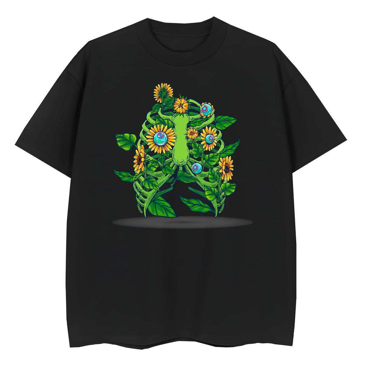 Free Shipping Men T Shirts 230g Pure Cotton skull Street Plus Size Cartoon Round Neck Short Sleeve Men Clothes T-Shirt Designer Fashion Tee Shirt