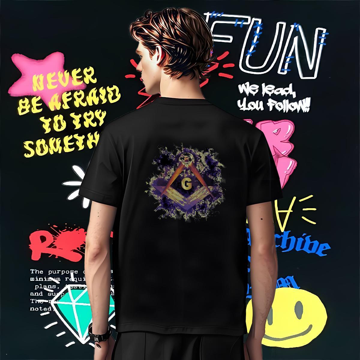High Quality Man T Shirts 230g Pure Cotton eye of the devil Street DIY Anime O-Neck Short Sleeve Men Tees Wholesale Tops Shirt